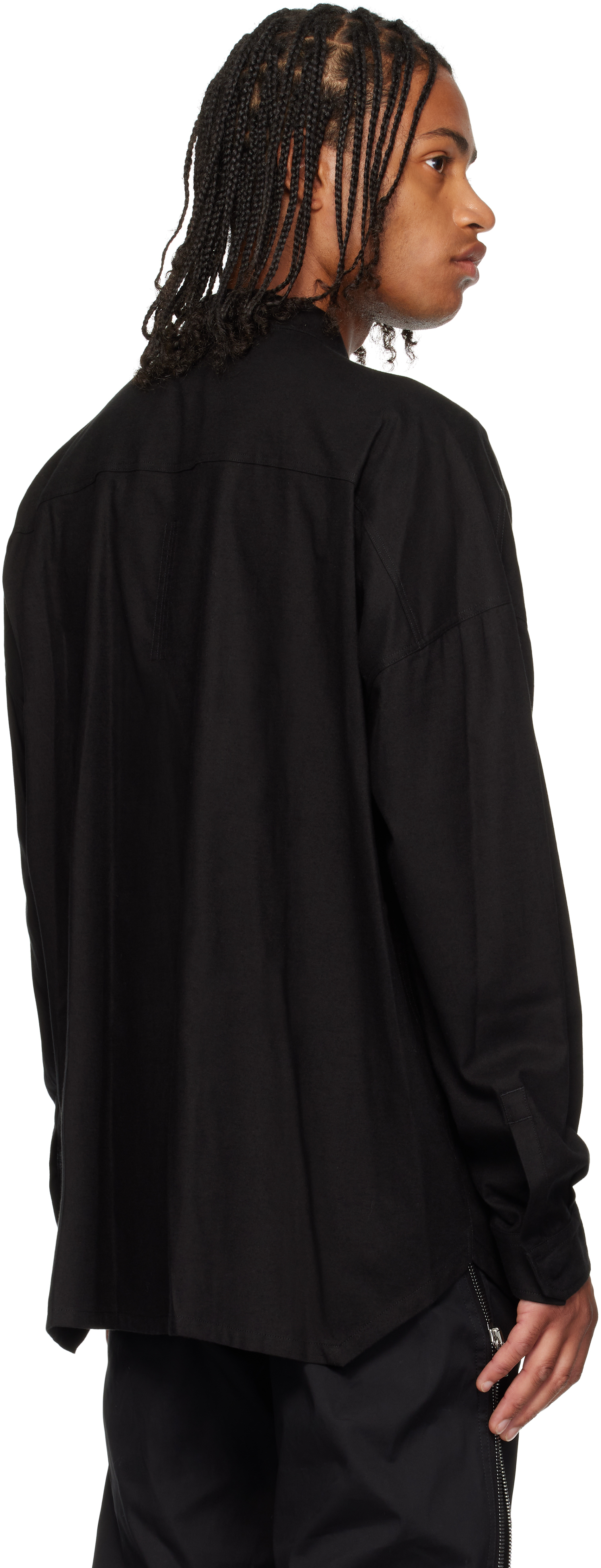 Rick Owens Black Concordians Jumbo Faun Shirt In Black
