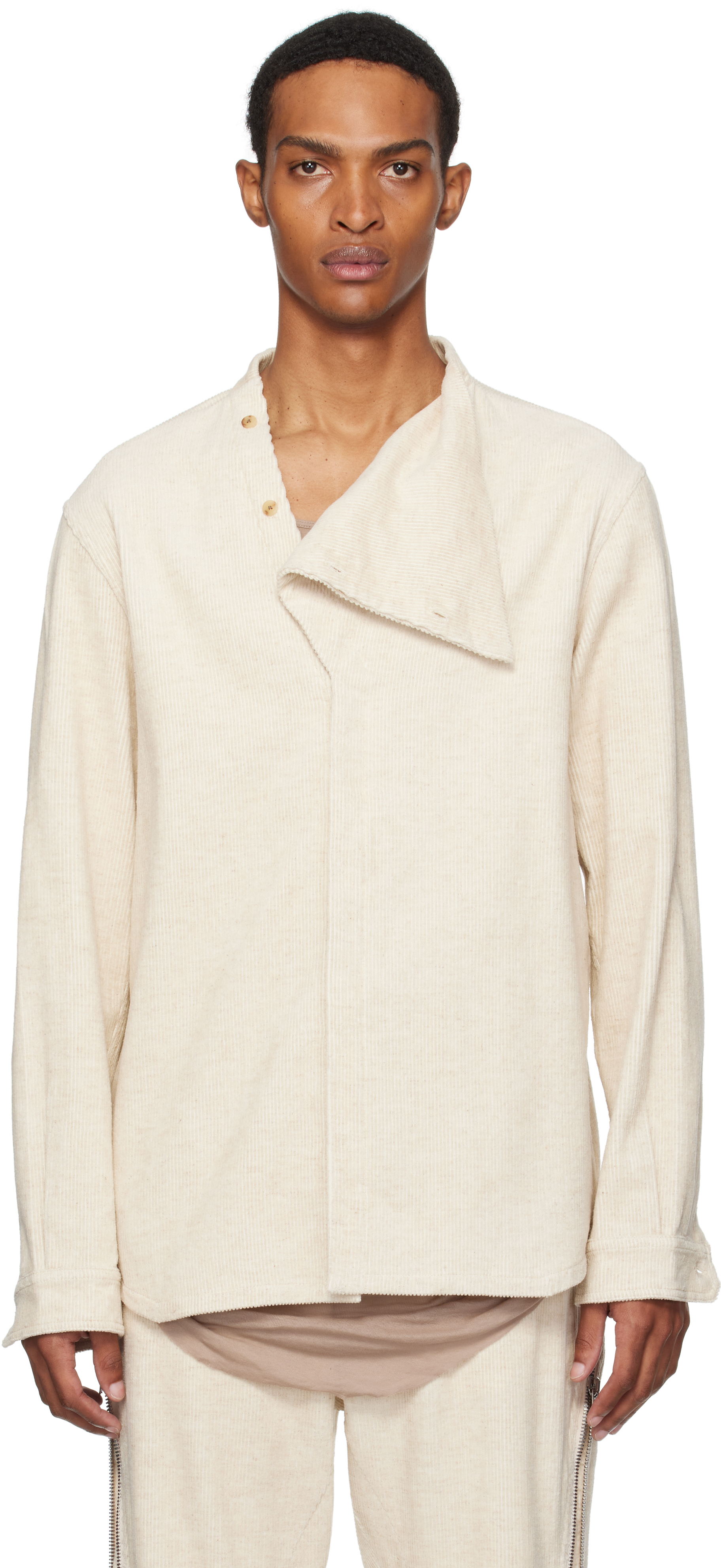 Rick Owens / I/CONCORDIANS  SHIRT/長袖シャツ/48/コーデュロイ/BEG Off-White Concordians Island Shirt by Rick Owens on Sale