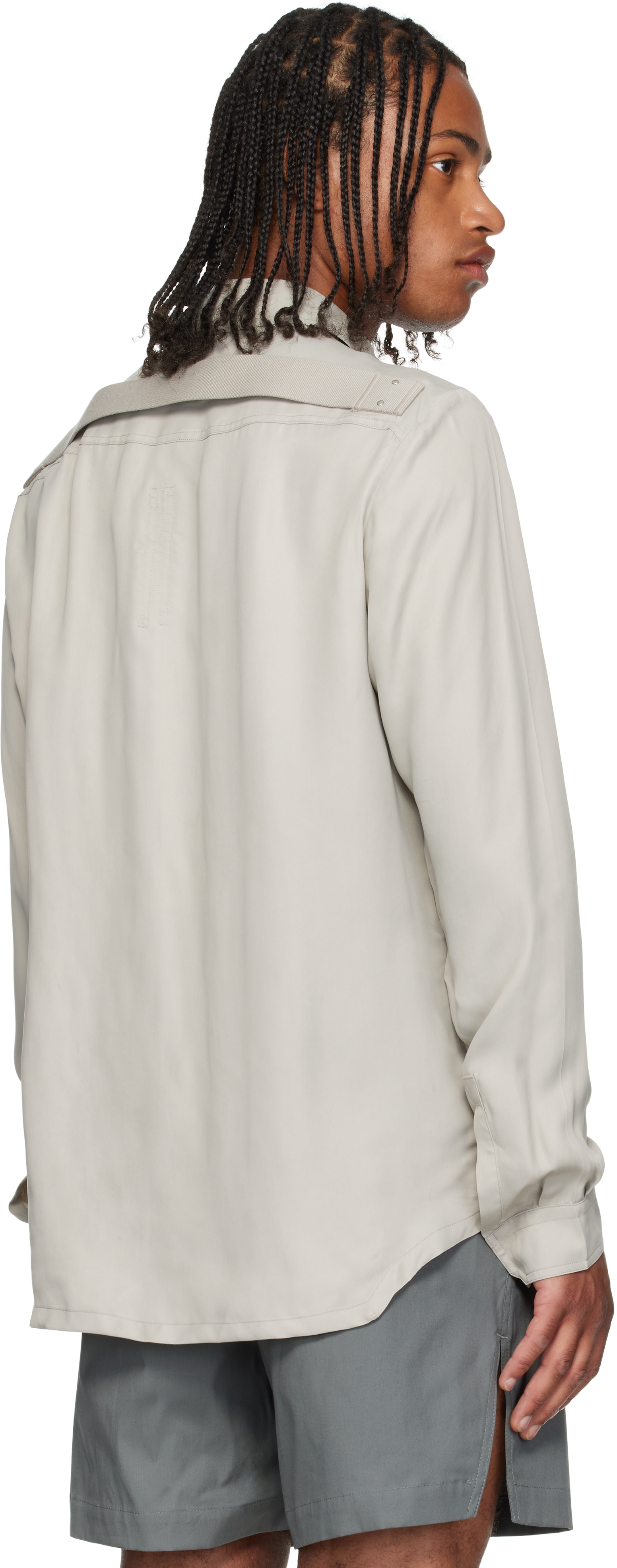 Rick Owens Off-white Concordians Fogpocket Shirt In Gray