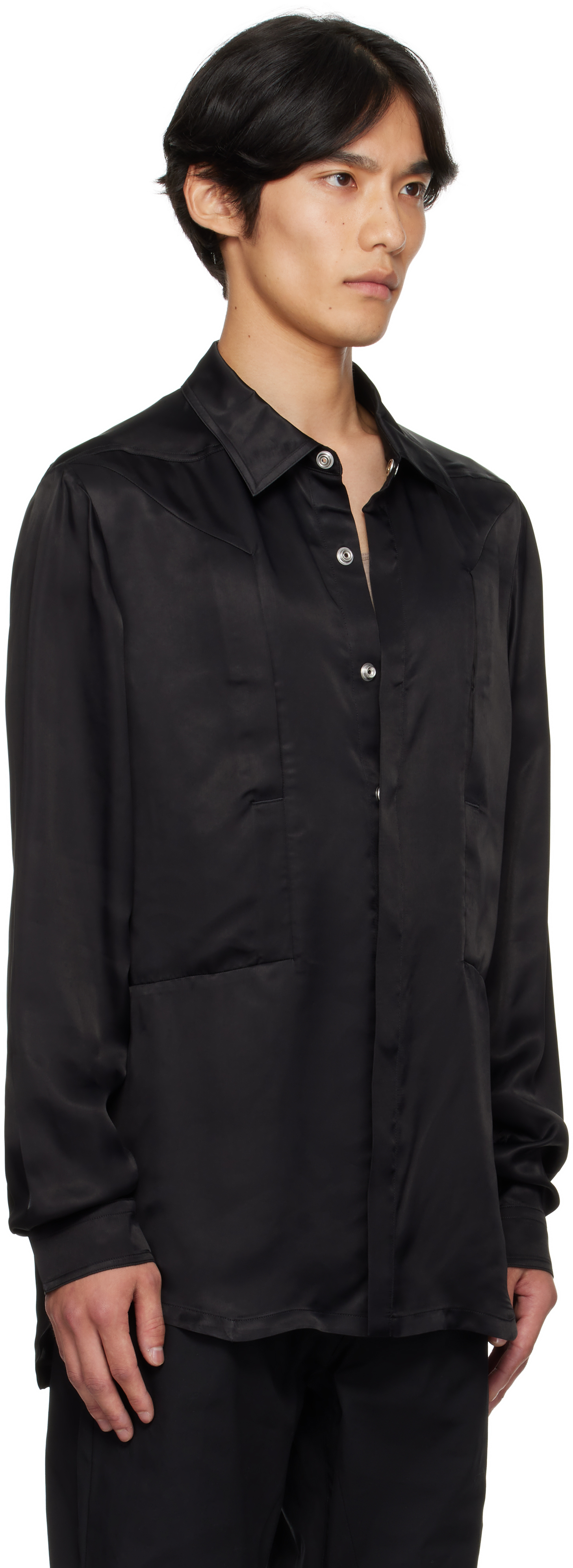 Rick Owens Black Concordians Fogpocket Outer Shirt In Black