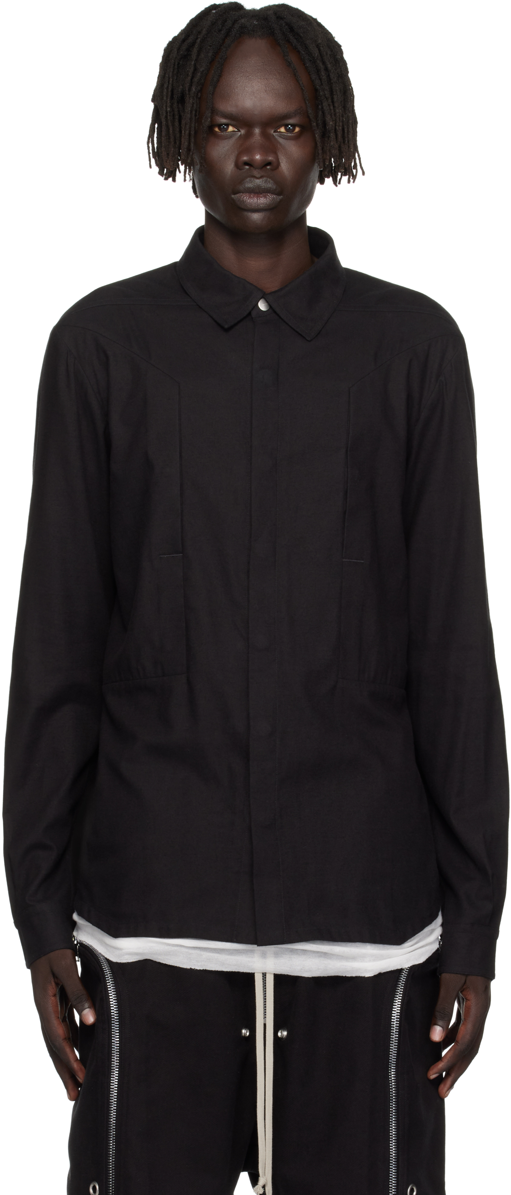 Rick Owens: ブラック Concordians Fogpocket シャツ | SSENSE 日本
