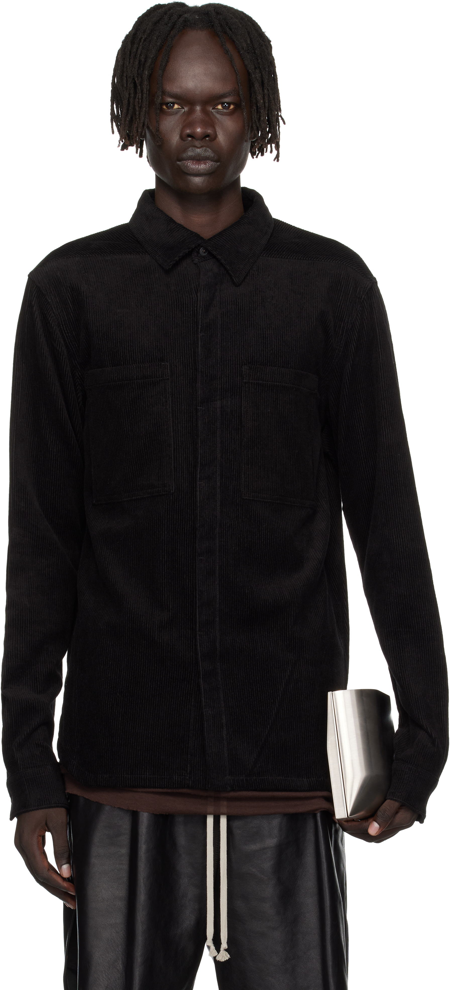 Rick Owens Black Concordians Work Shirt In Black