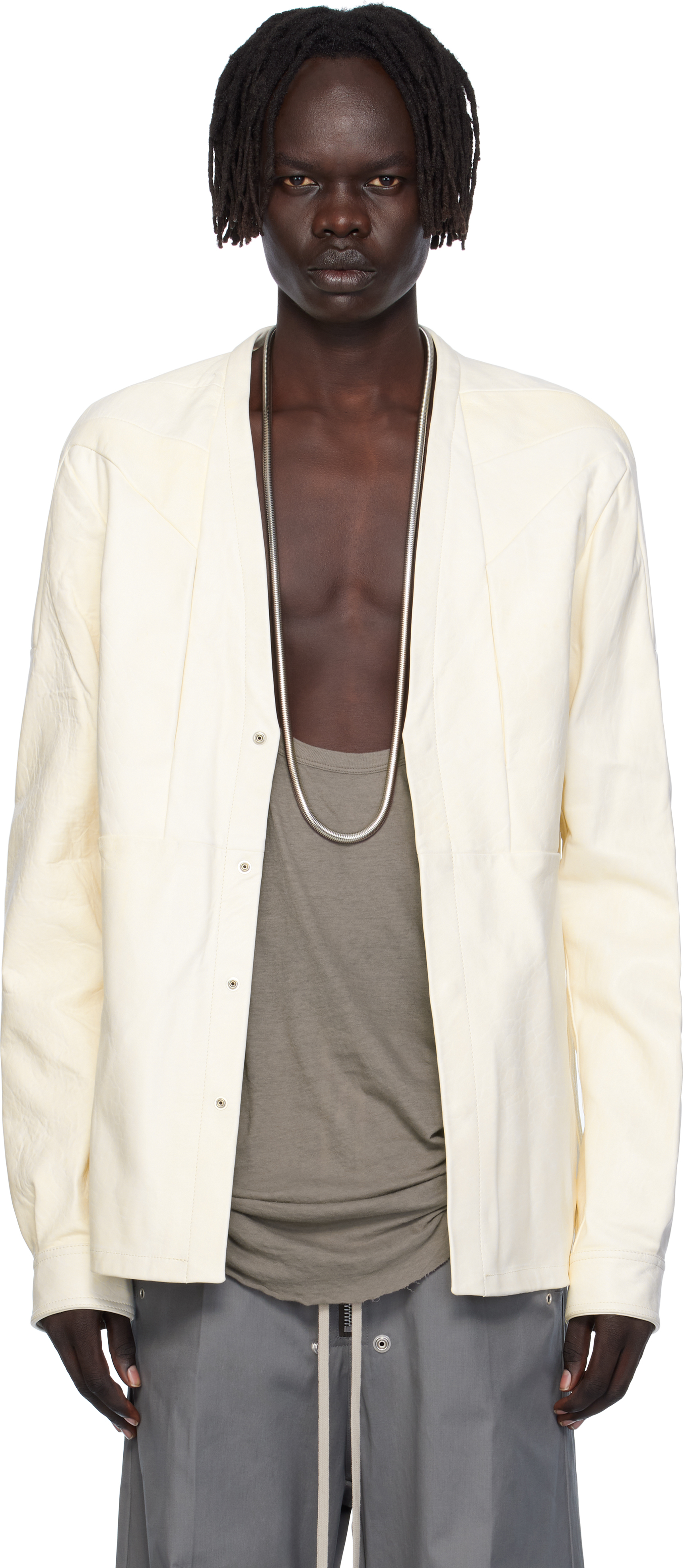 ジャケット・アウター Rick Owens 22SS LEATHER LARRY SHIRTS girdered larry shirt man black in leather - RICK OWENS - d — 2