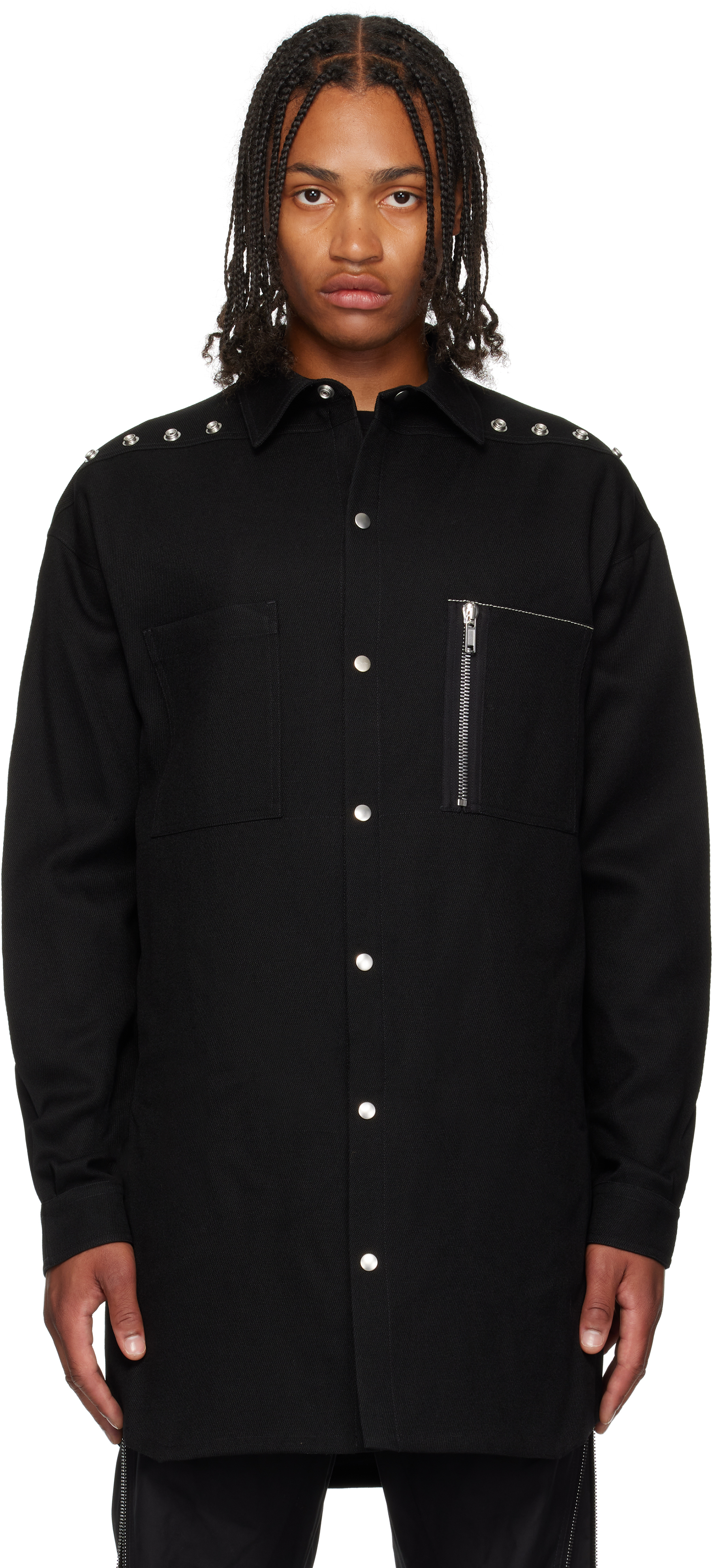 Rick Owens Black Concordians Oversized Shirt In Black