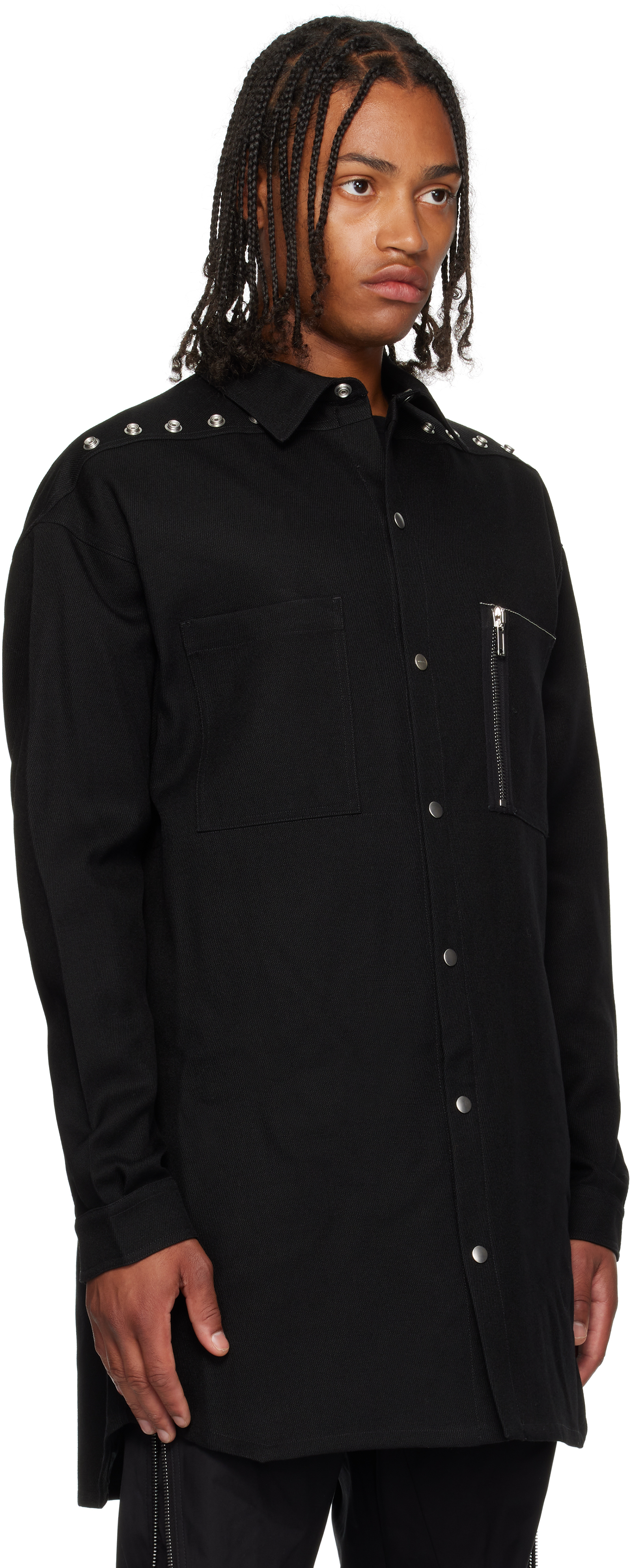 Rick Owens Black Concordians Oversized Shirt In Black