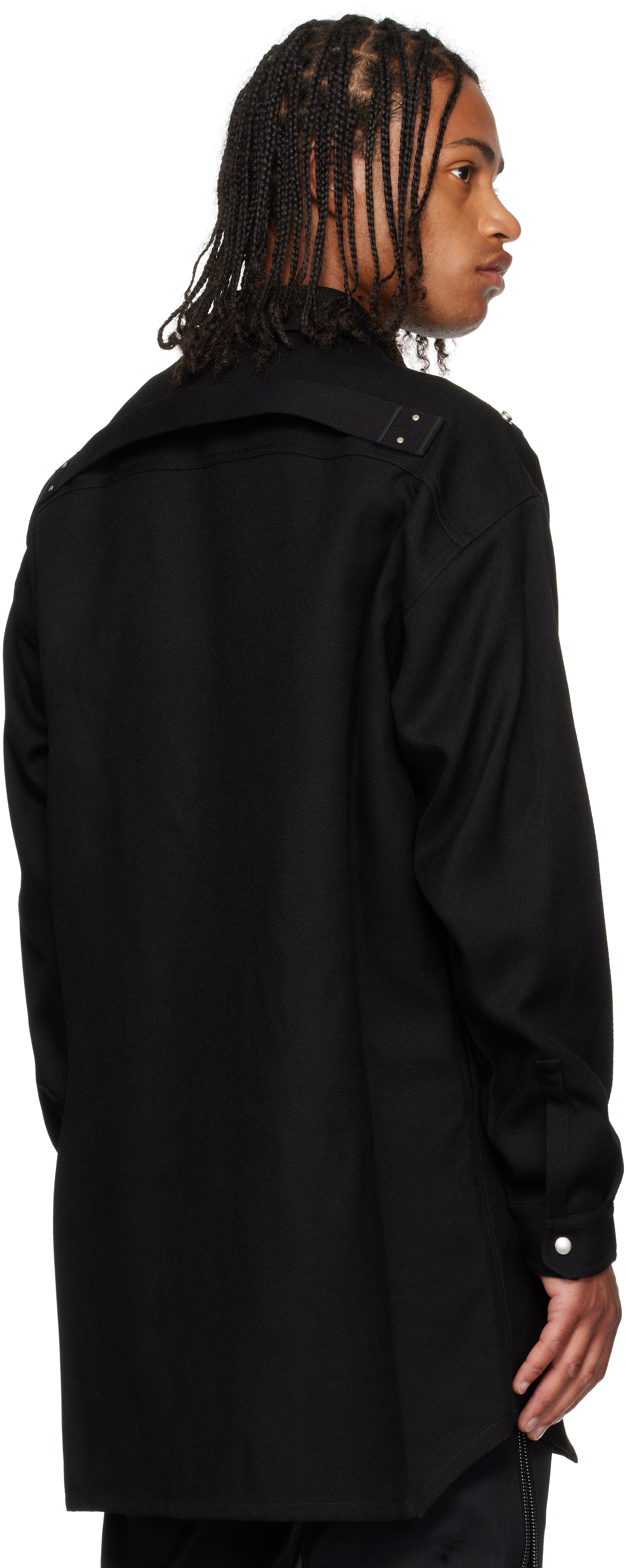 Rick Owens Black Concordians Oversized Shirt In Black