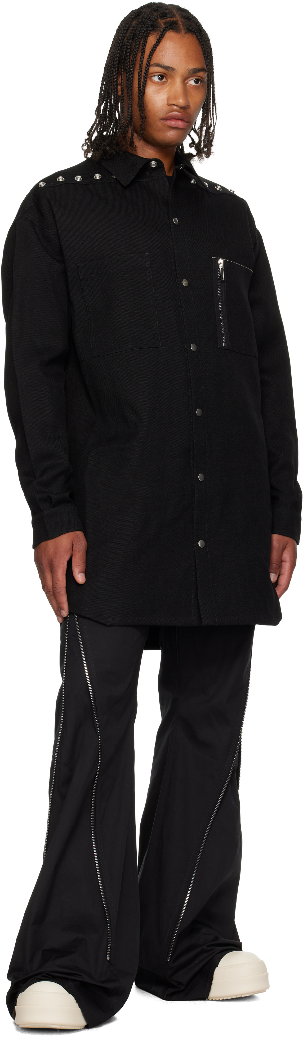 Rick Owens Black Concordians Oversized Shirt In Black