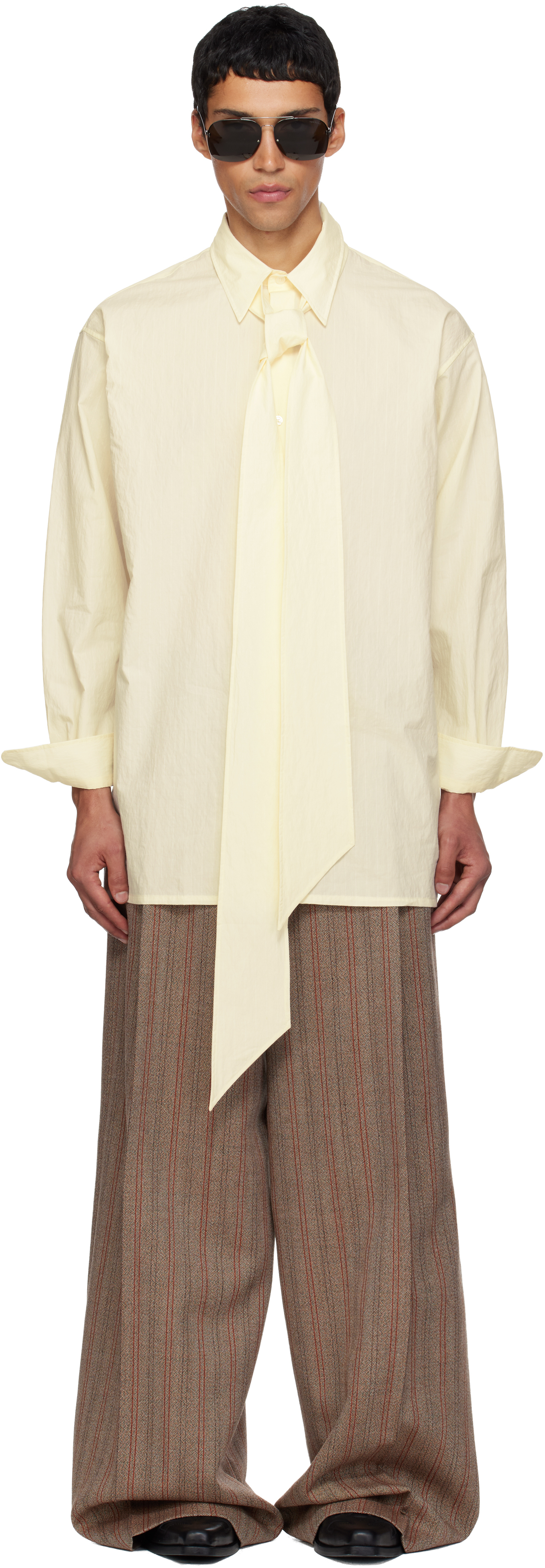 Willy Chavarria Off-white Cravat Shirt In Neutral