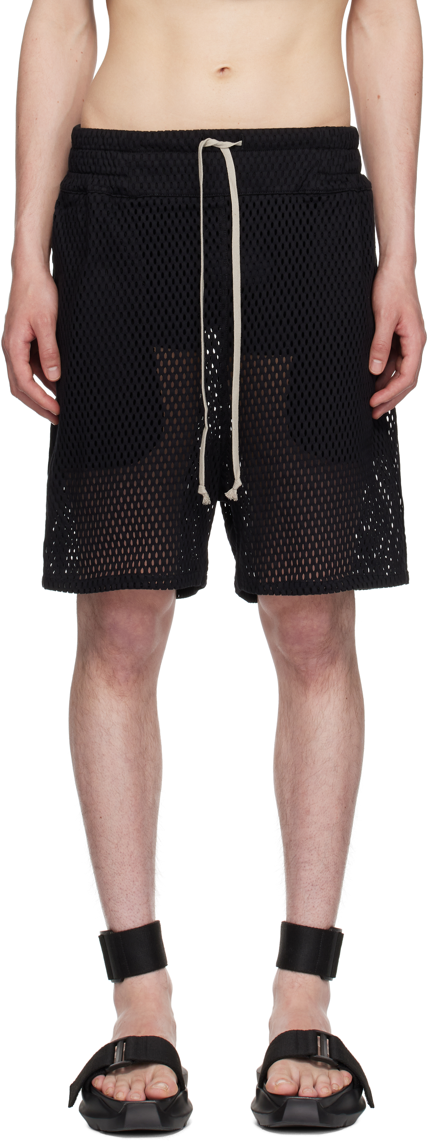 Rick Owens Black Champion Edition Mesh Shorts