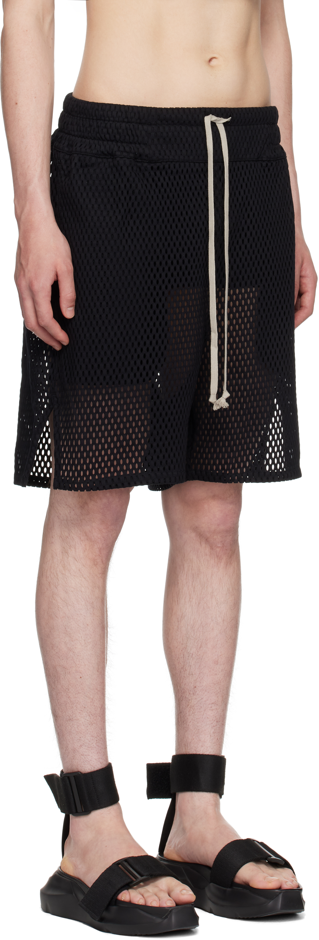 Rick Owens Black Champion Edition Mesh Shorts