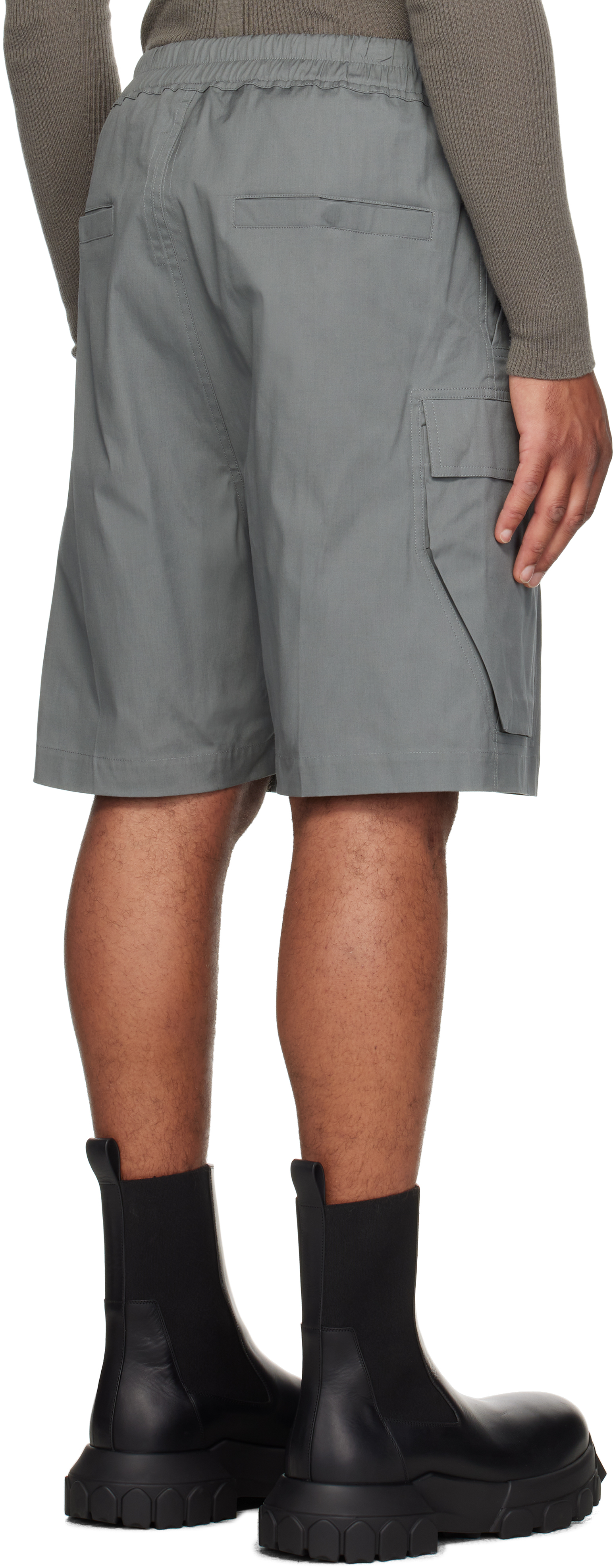 Rick Owens Gray Concordians Cargobela Cargo Shorts In Gray