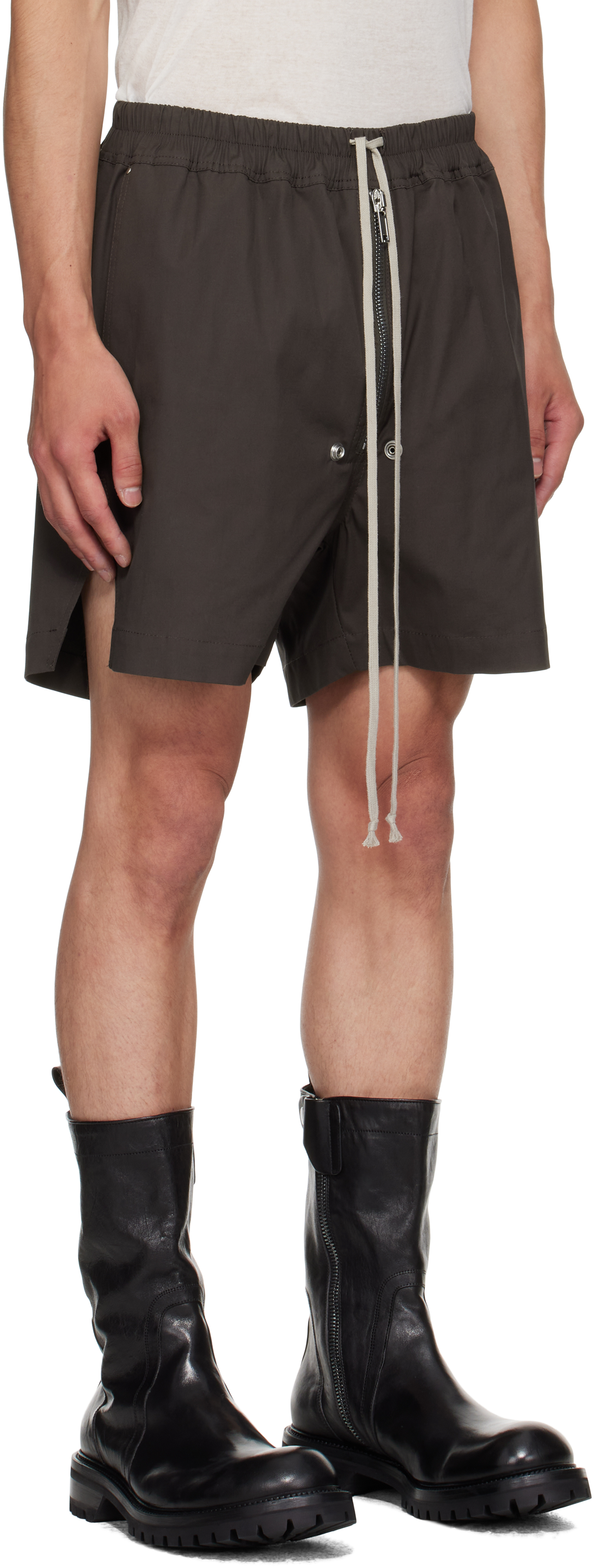 Rick Owens Gray Concordians Bela Boxer Shorts In Green
