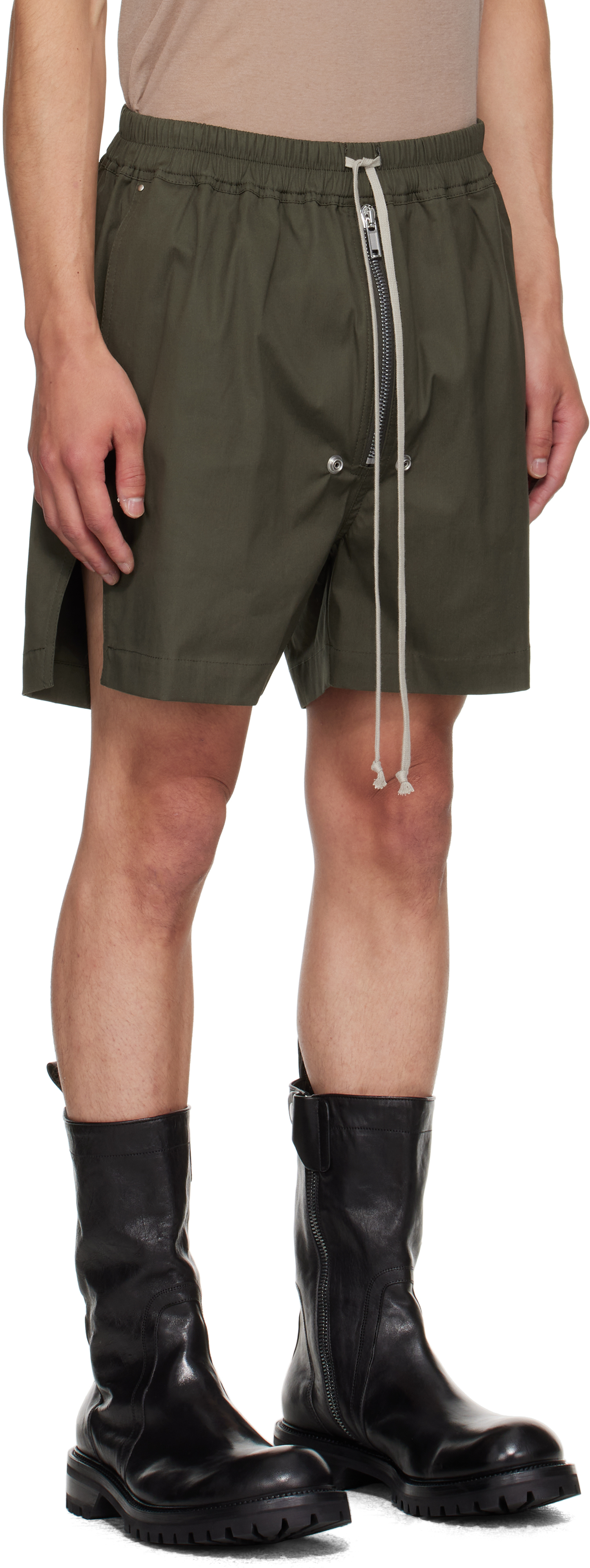 Rick Owens Khaki Concordians Bela Boxer Shorts In Green