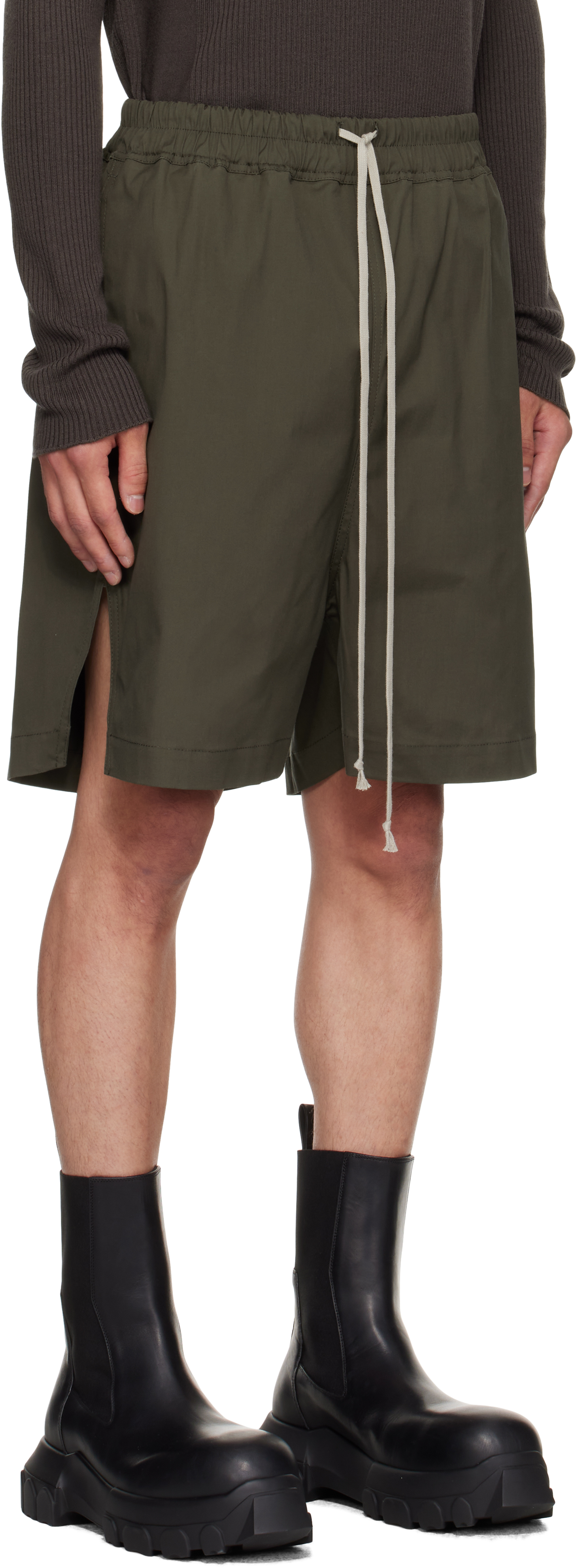 Rick Owens Khaki Concordians Boxer Shorts In Green