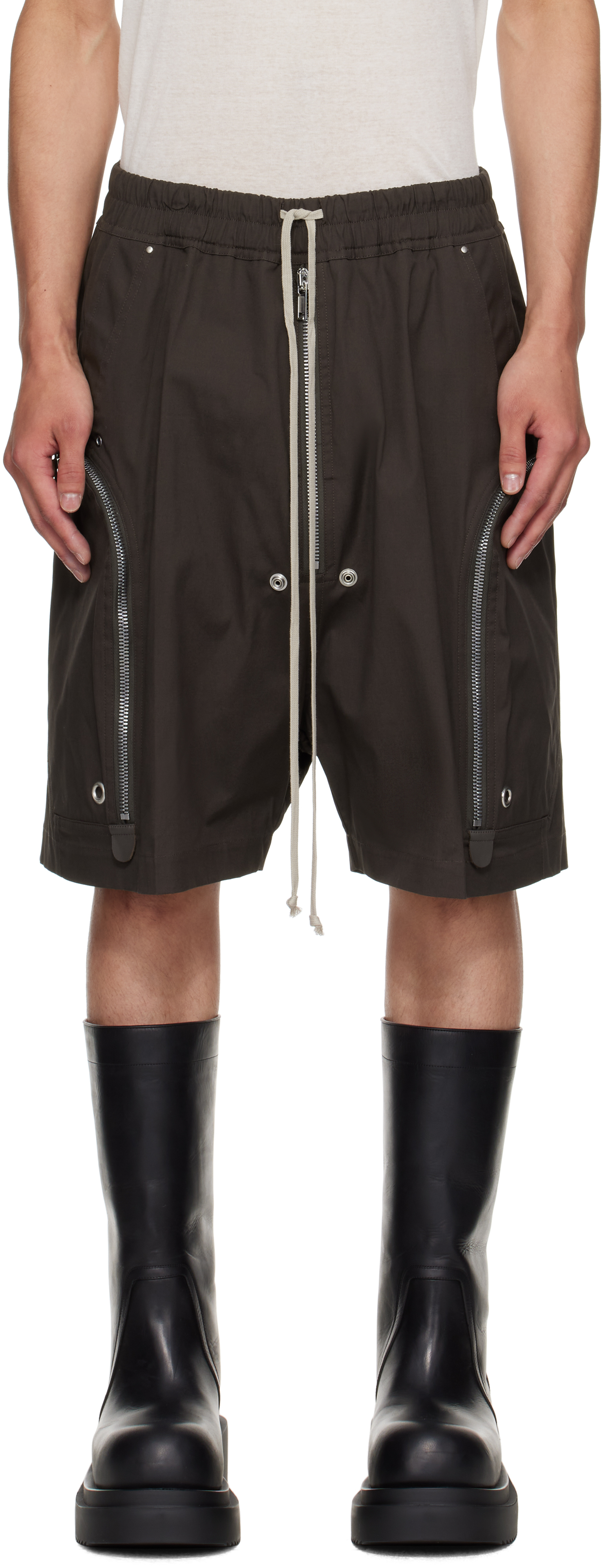 Rick Owens: グレー Concordians Bauhaus Bela ショートパンツ
