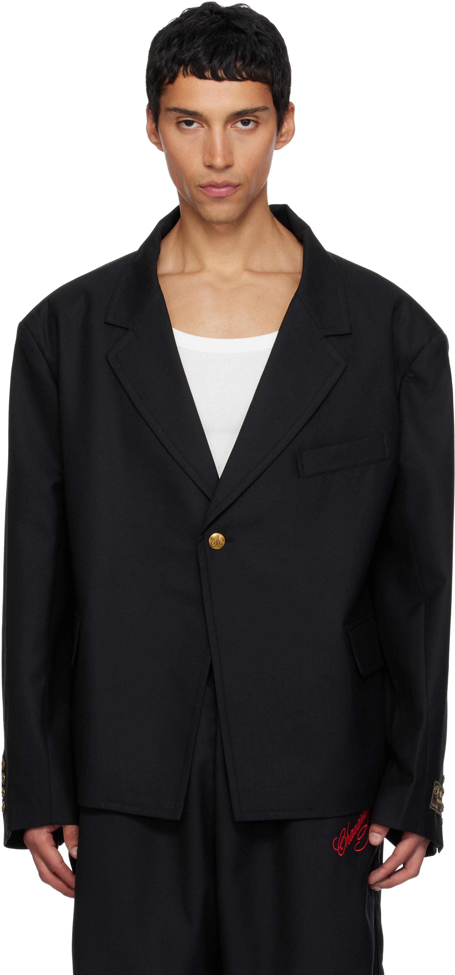 WILLY CHAVARRIA: Black Box Cutter Blazer | SSENSE