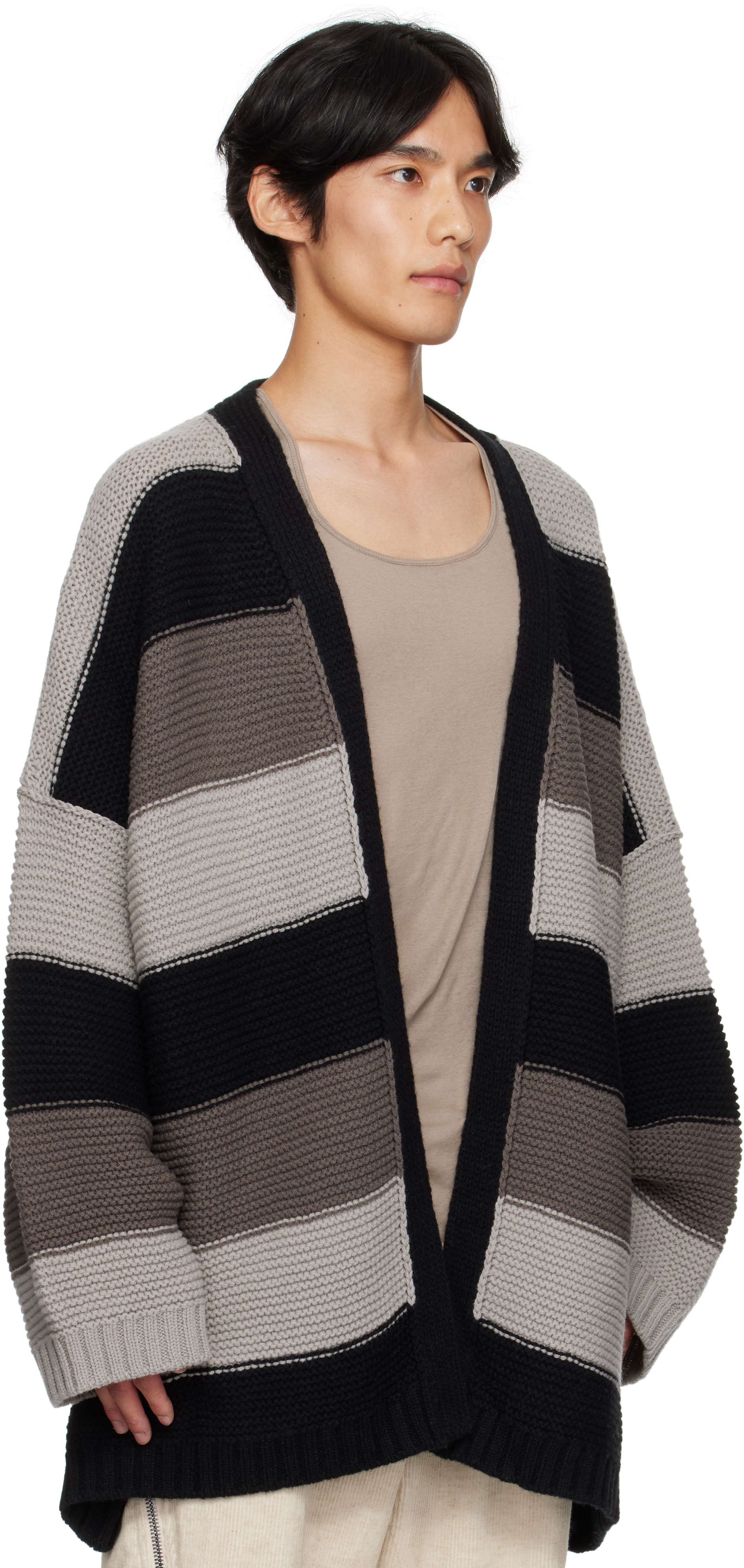 Rick Owens Black & Gray Concordians Pitti Cardigan