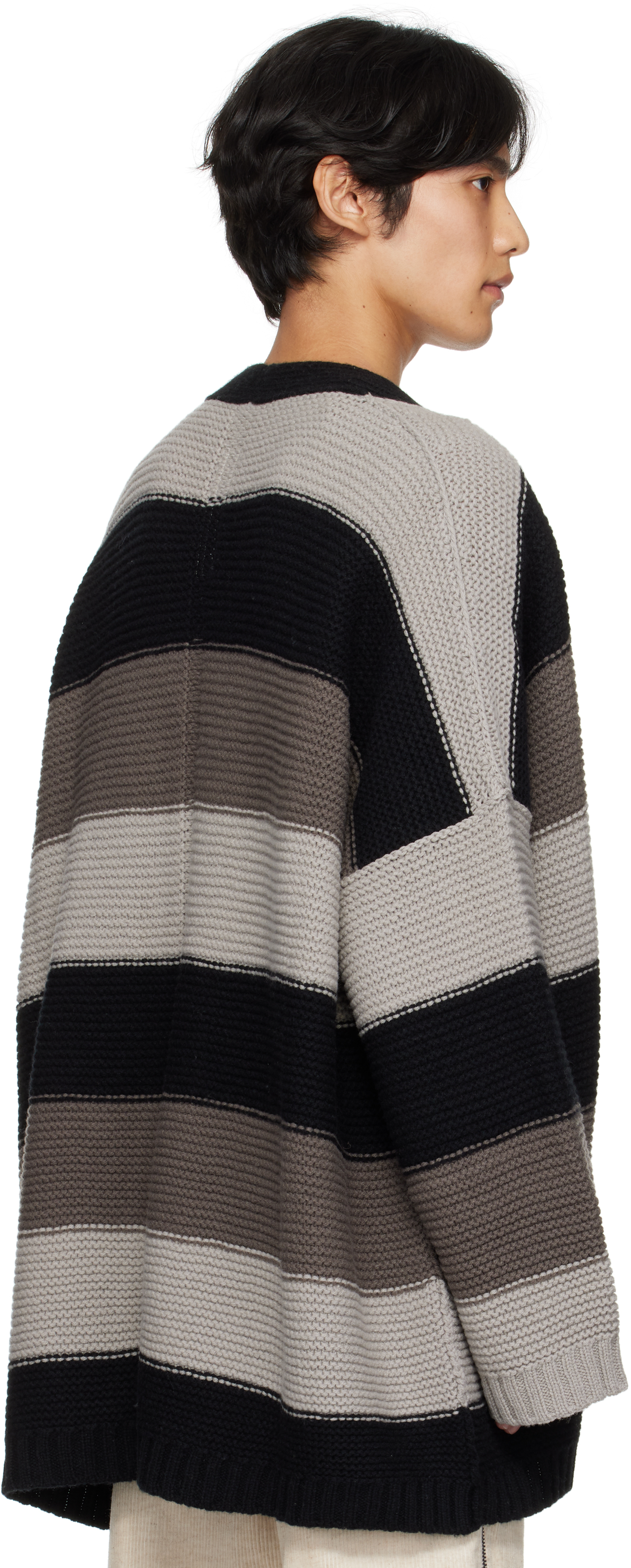 Rick Owens Black & Gray Concordians Pitti Cardigan