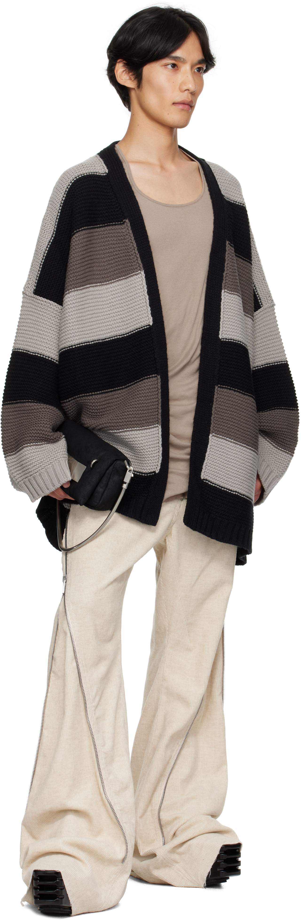 Rick Owens Black & Gray Concordians Pitti Cardigan