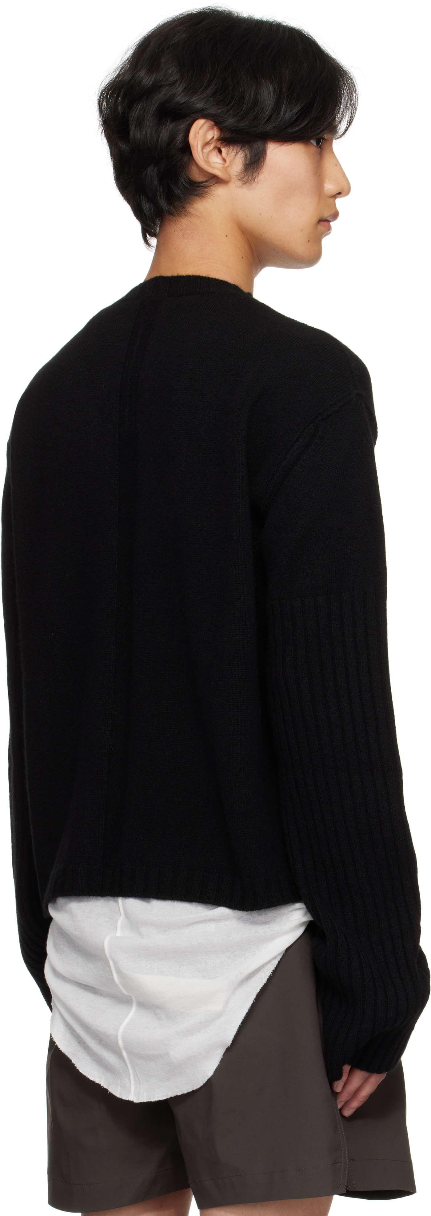 Rick Owens Black Concordians Round Neck Sweater In Black