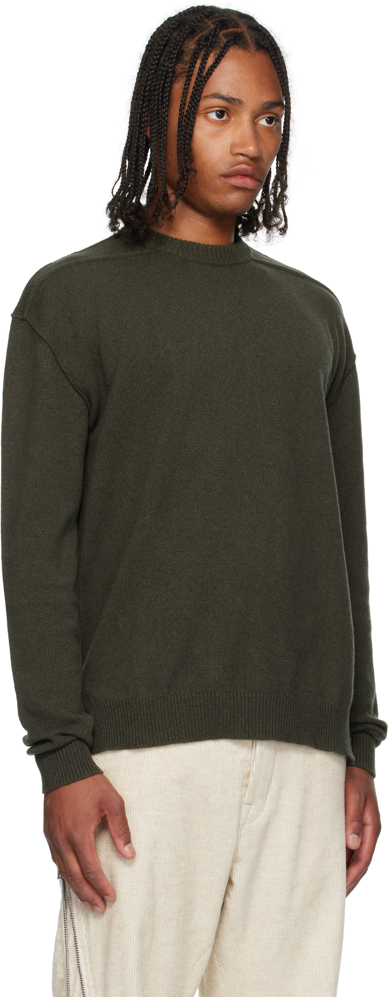 Rick Owens Khaki Concordians Round Neck Sweater