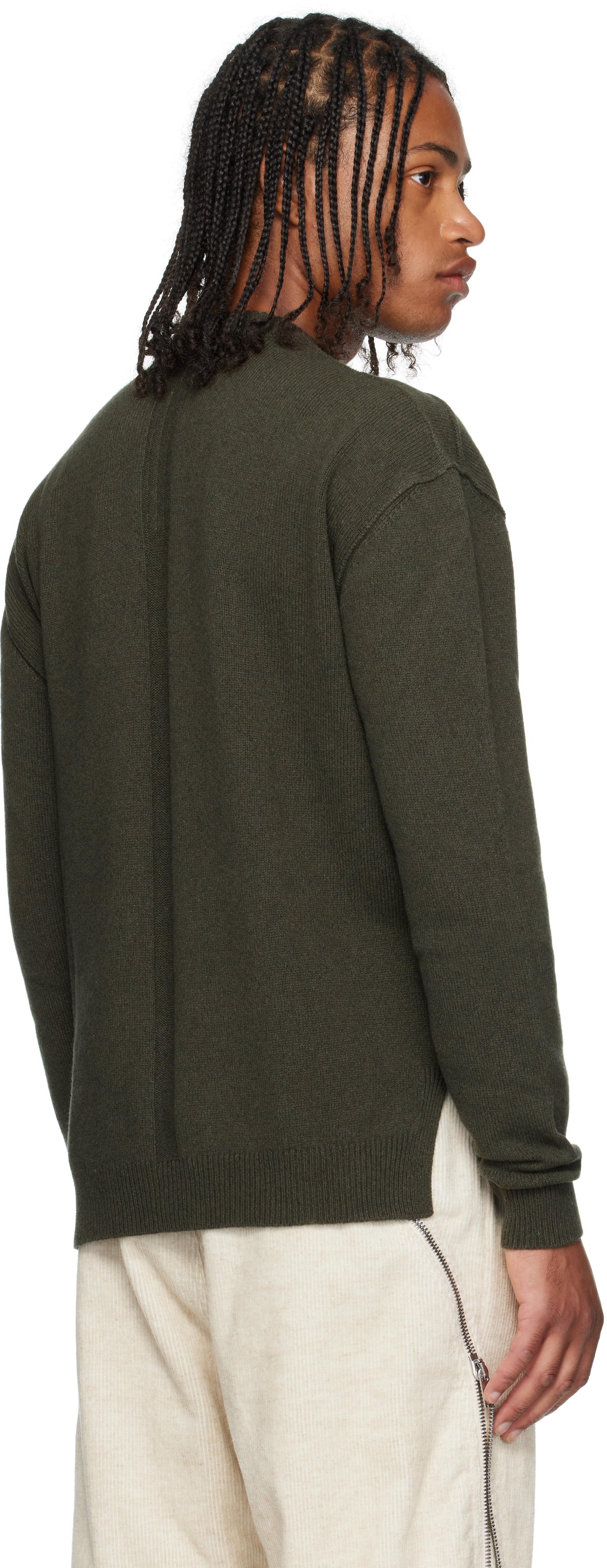 Rick Owens Khaki Concordians Round Neck Sweater
