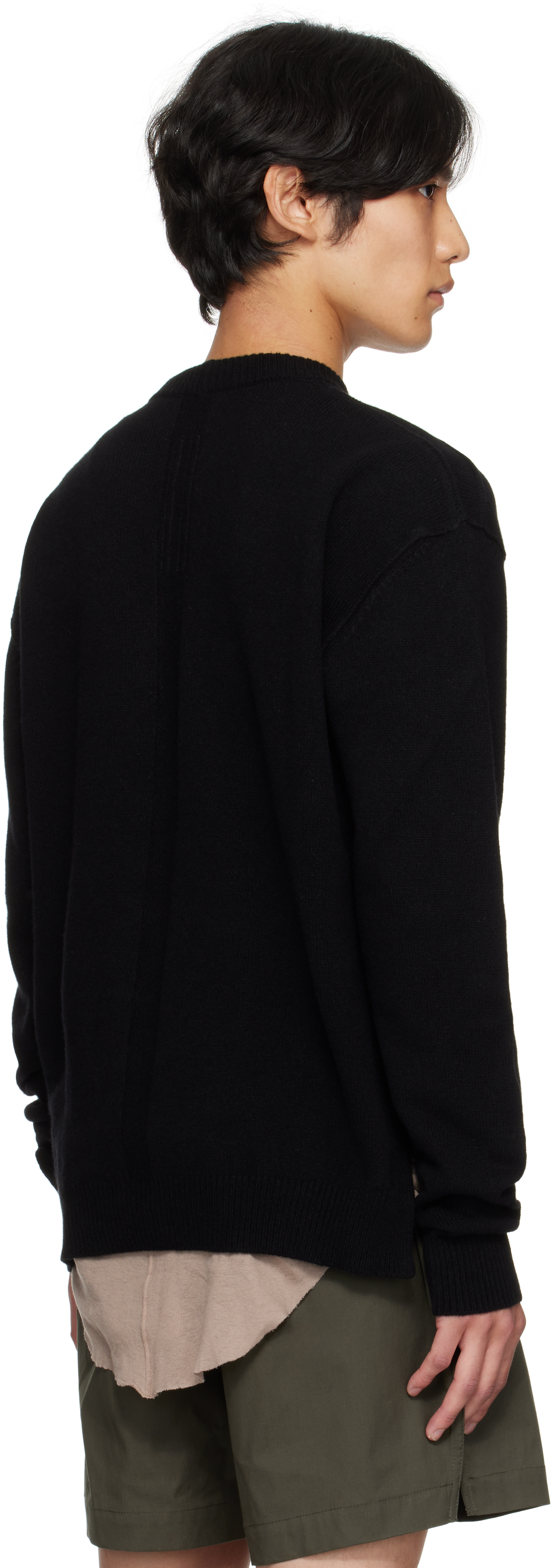 Rick Owens Black Concordians Round Neck Sweater In Black