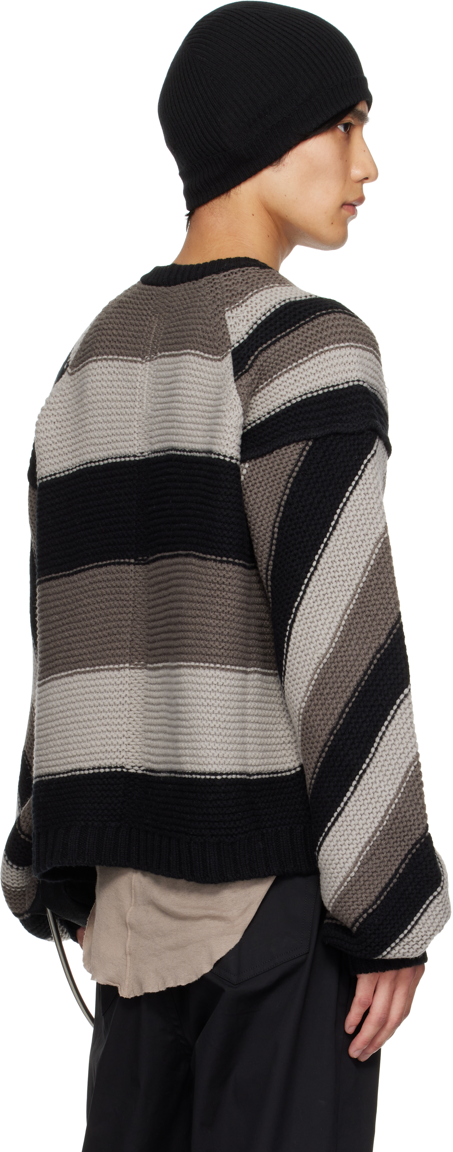 Rick Owens Gray & Black Concordians Pitti Sweater