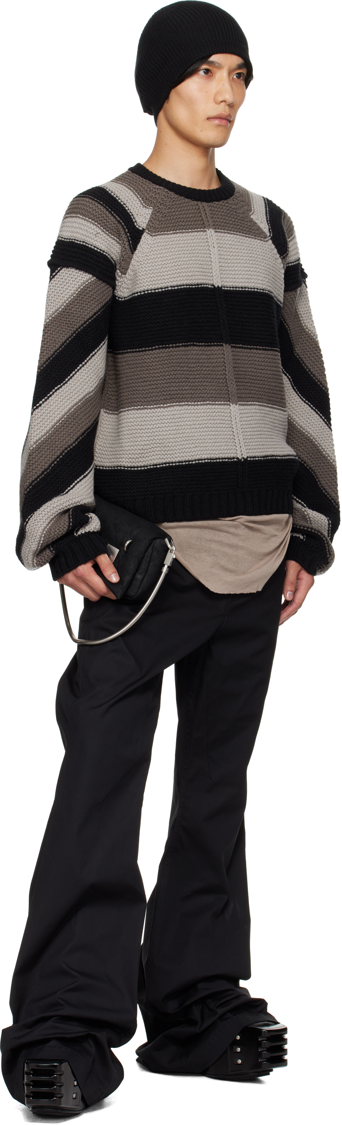 Rick Owens Gray & Black Concordians Pitti Sweater