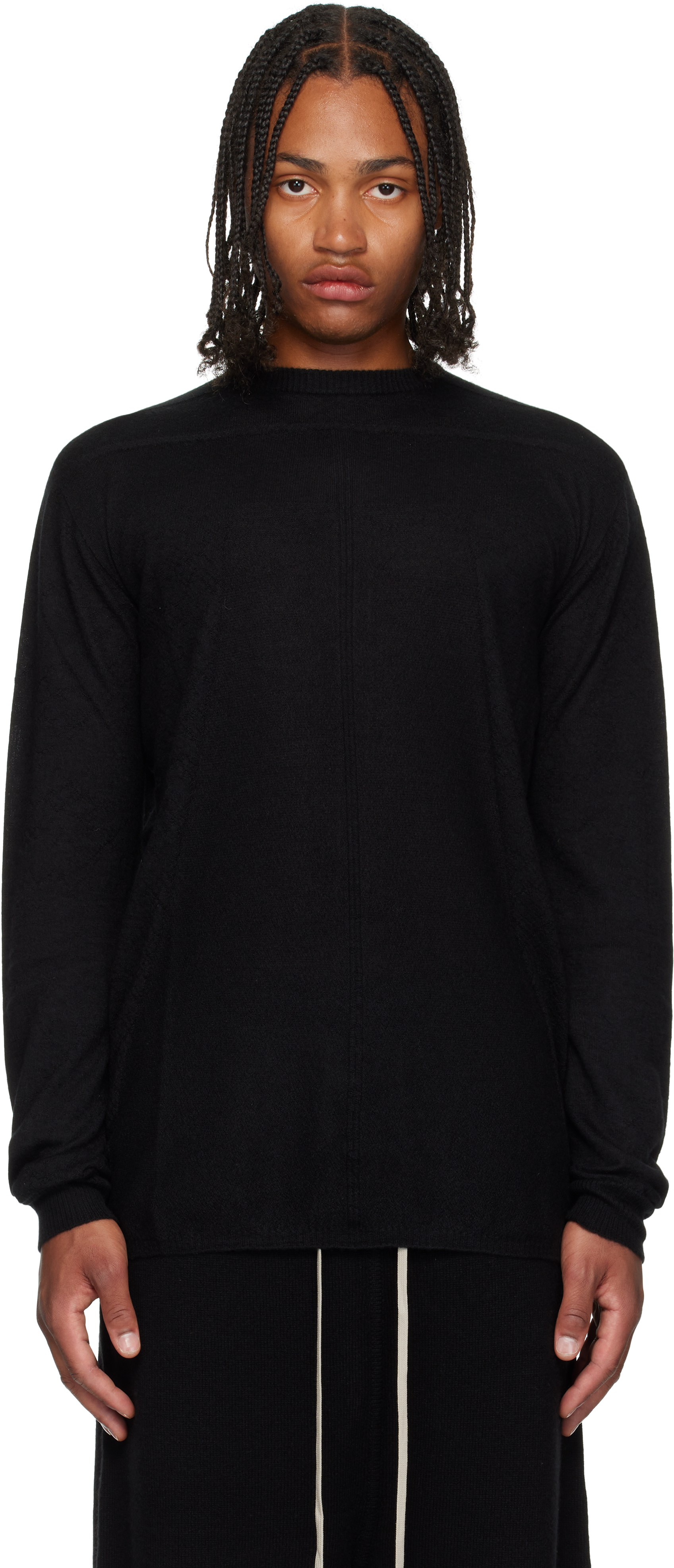 Black Concordians Oversized Level Sweater by Rick Owens on Sale