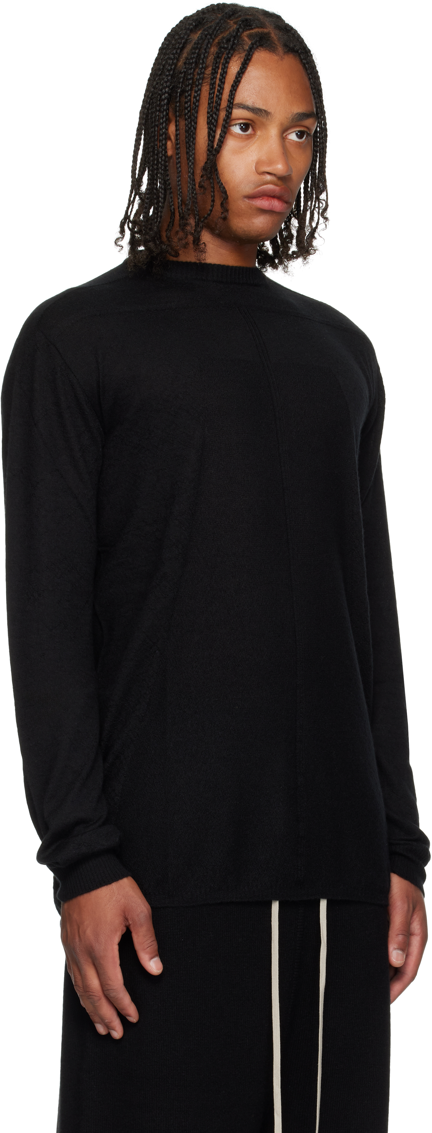 Rick Owens Black Concordians Oversized Level Sweater In Black