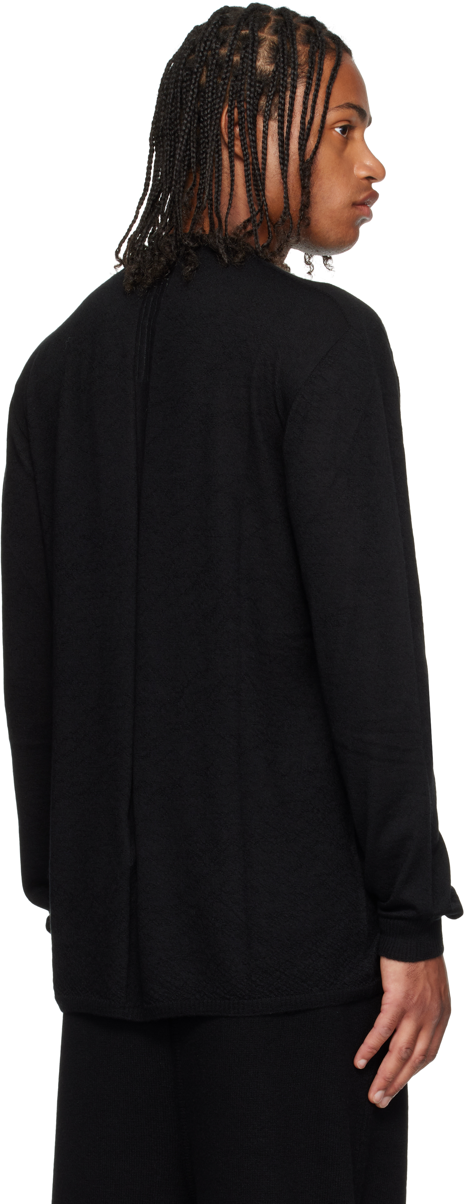 Rick Owens Black Concordians Oversized Level Sweater In Black