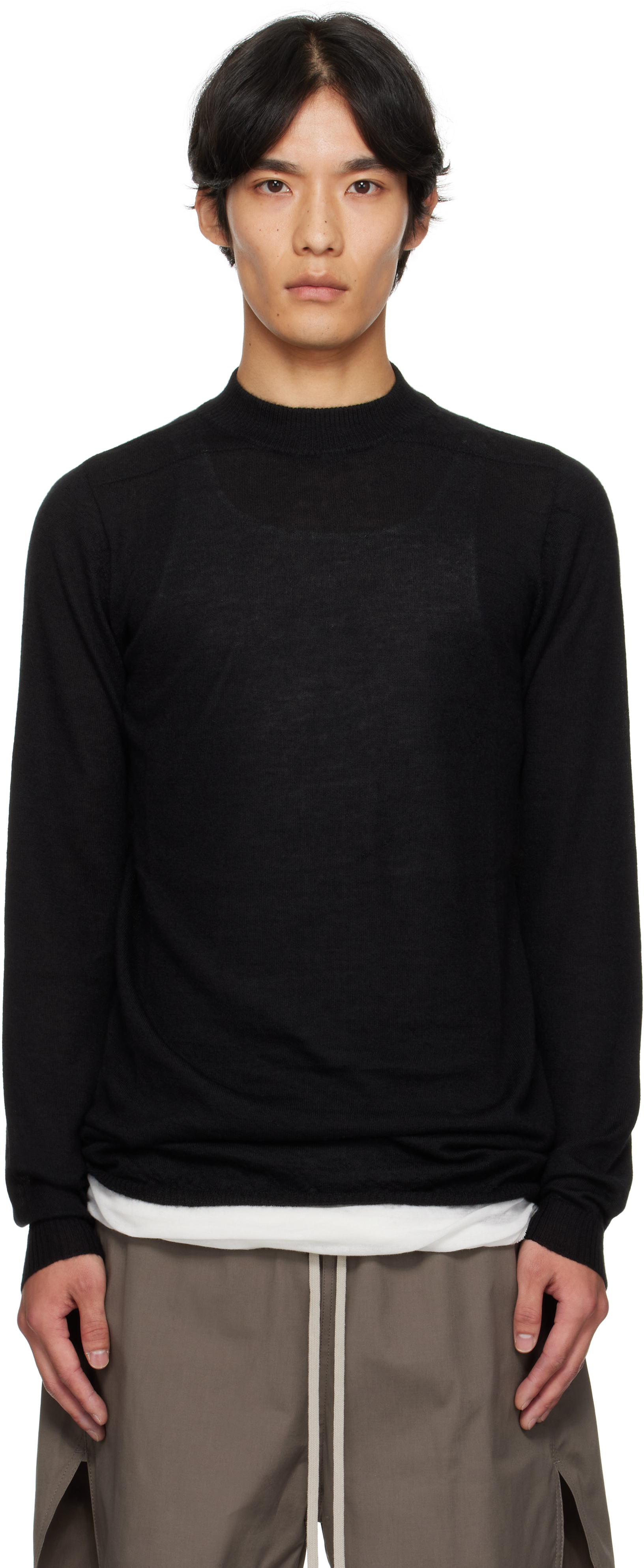 Rick Owens Black Concordians Level Lupetto Sweater In Black