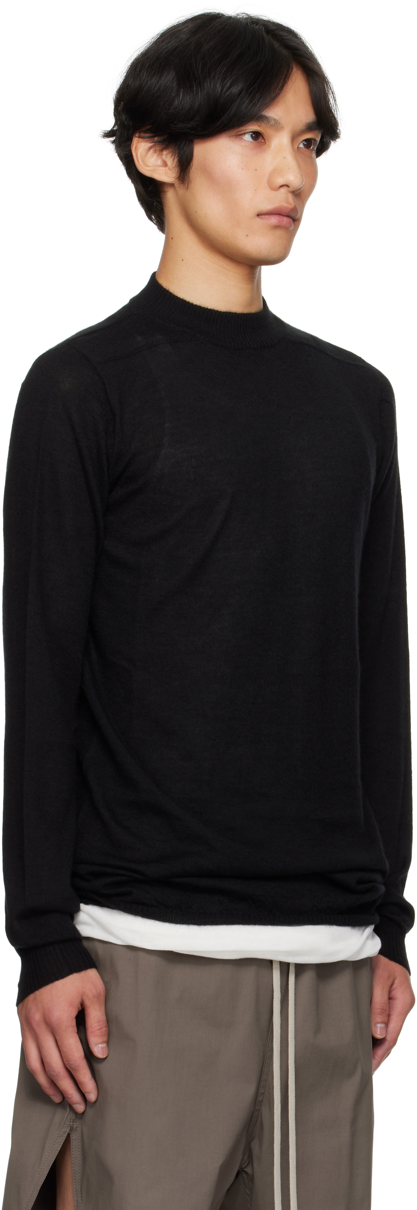 Rick Owens Black Concordians Level Lupetto Sweater In Black