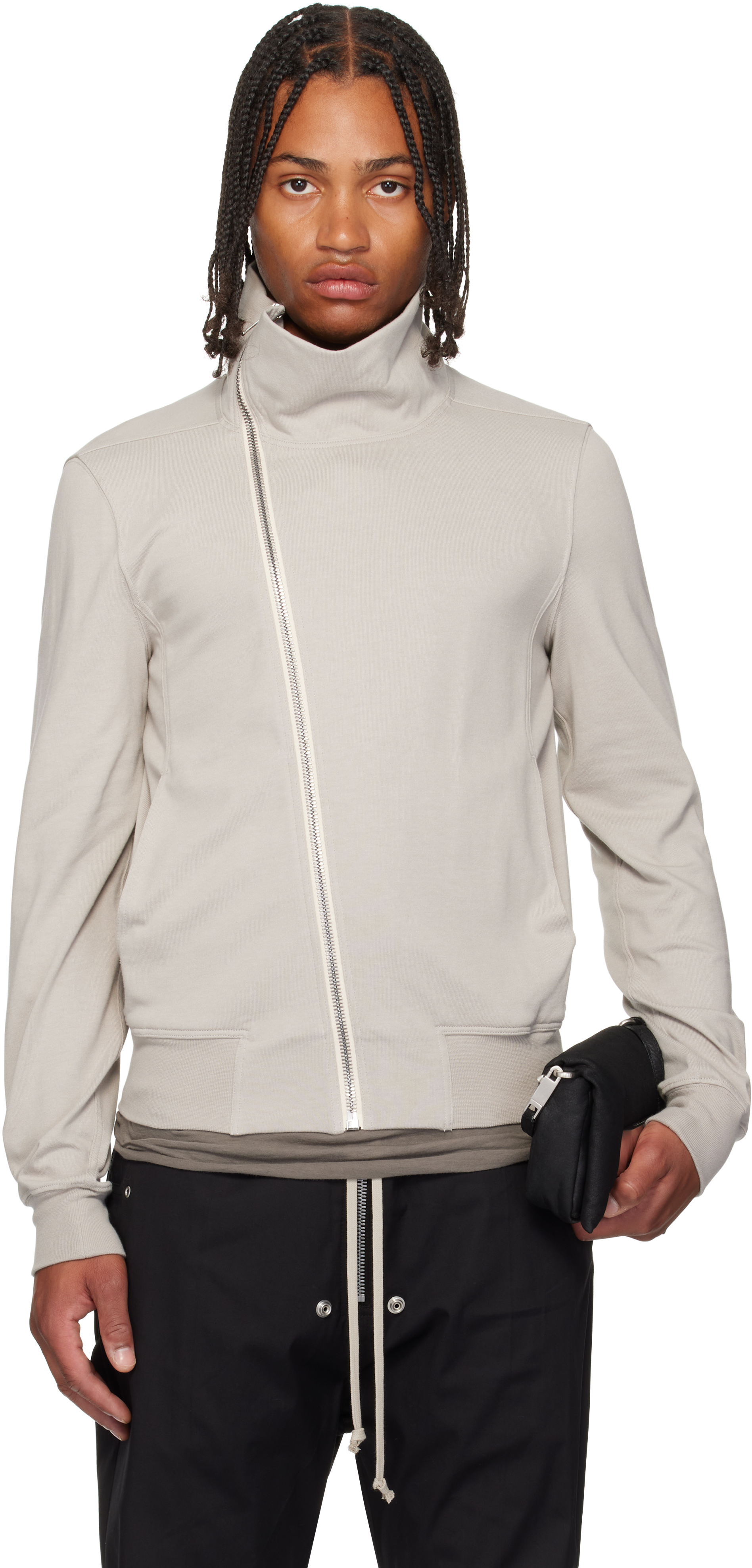 Rick Owens Off-white Concordians Bauhaus Jogger Track Jacket In Gray