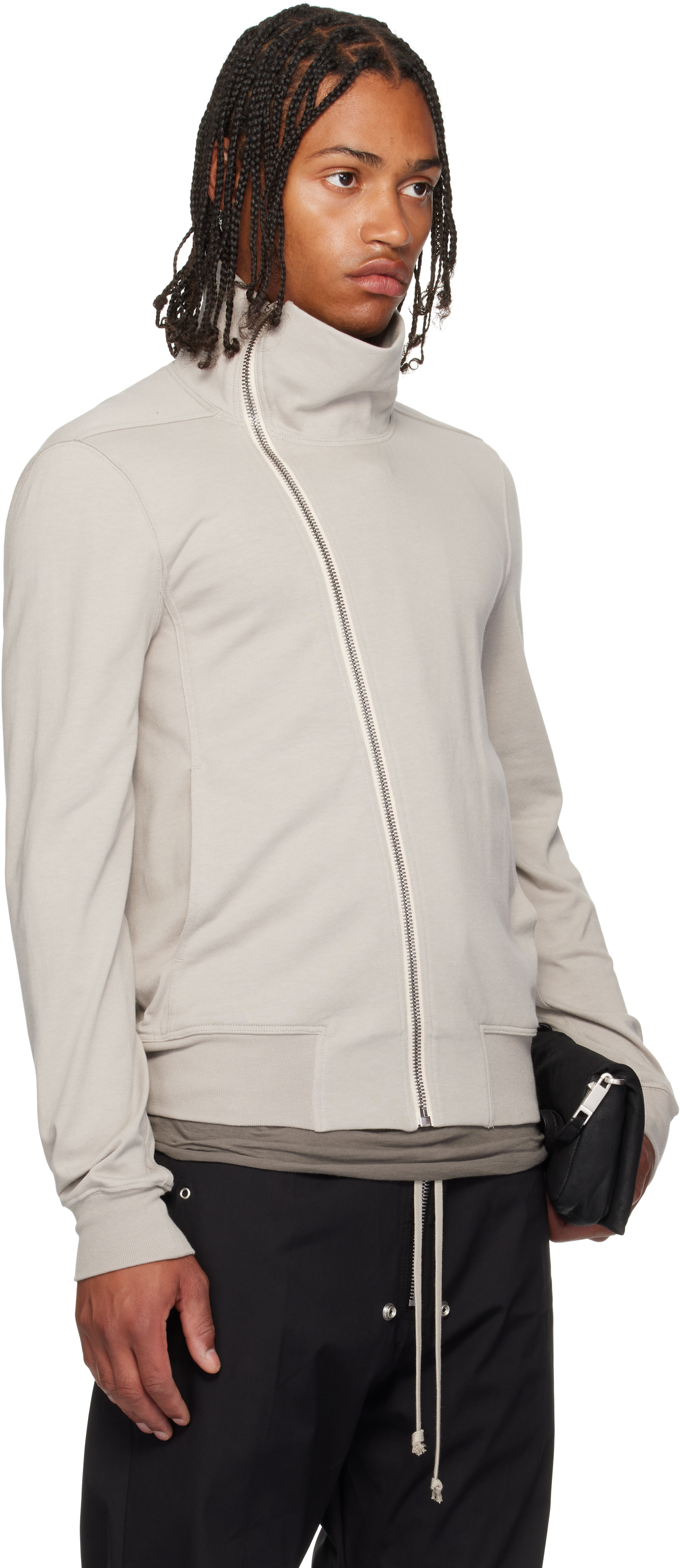 Rick Owens Off-white Concordians Bauhaus Jogger Track Jacket In Gray