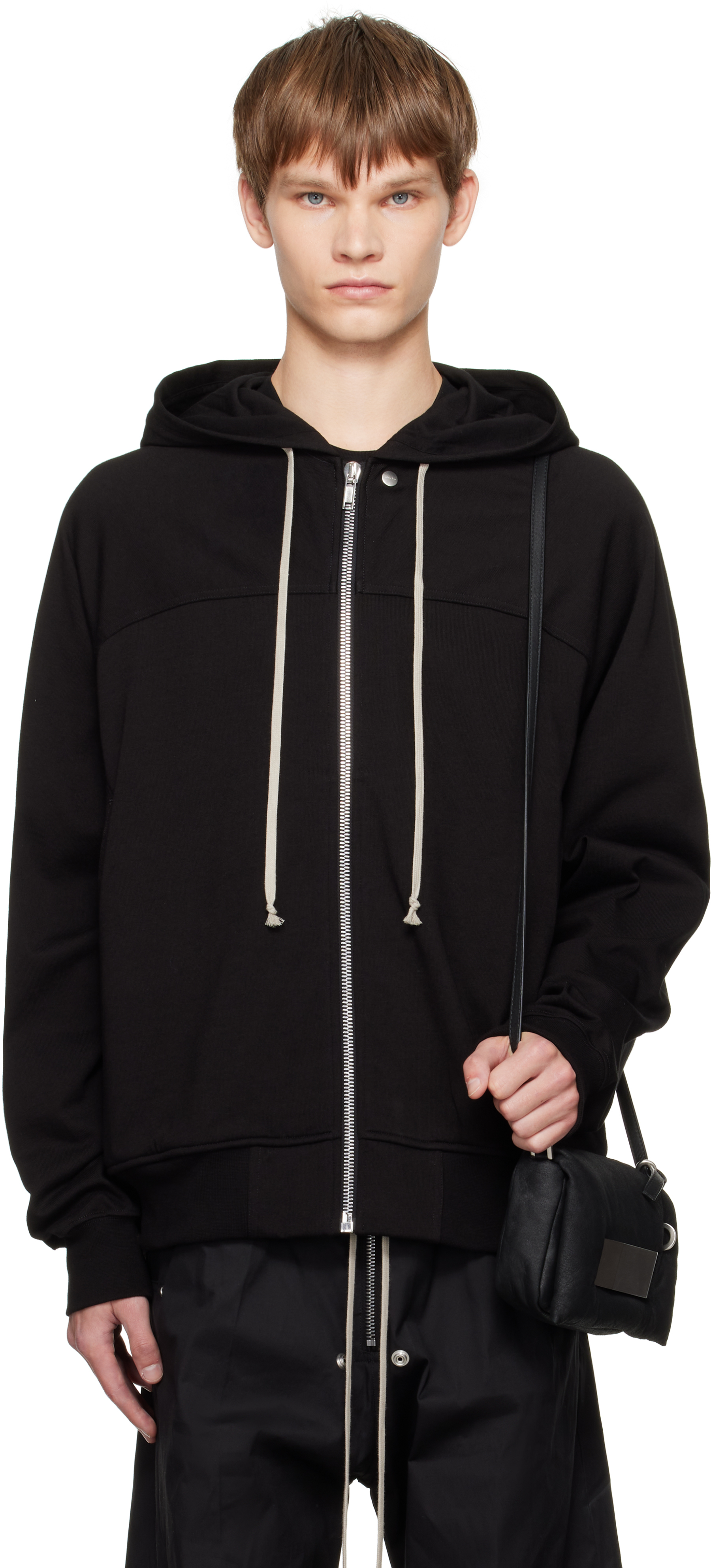 Rick Owens Black Concordians Windbreaker Hoodie In Black