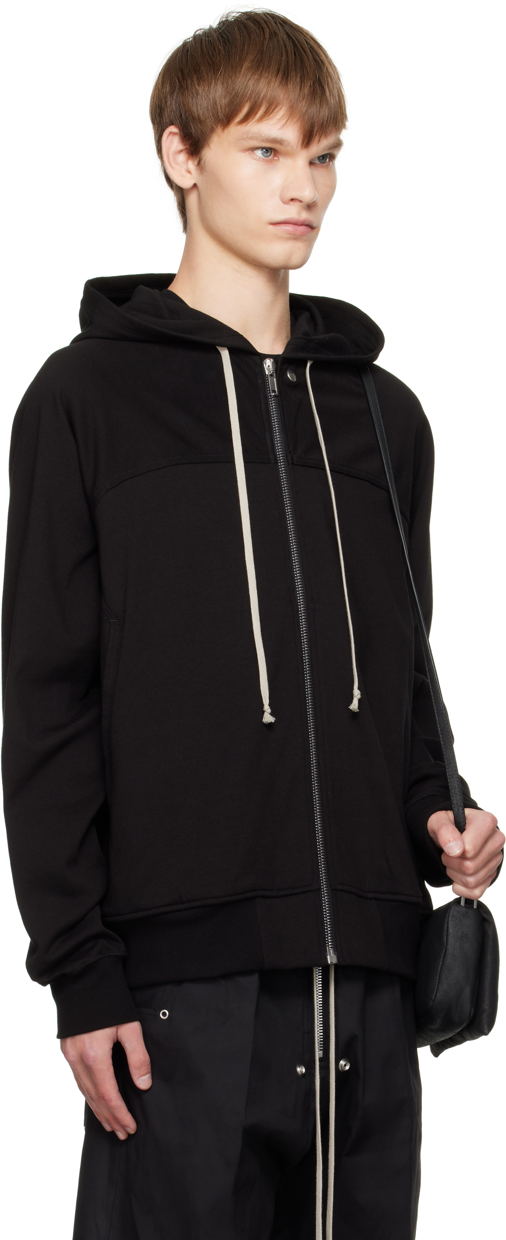 Rick Owens Black Concordians Windbreaker Hoodie In Black