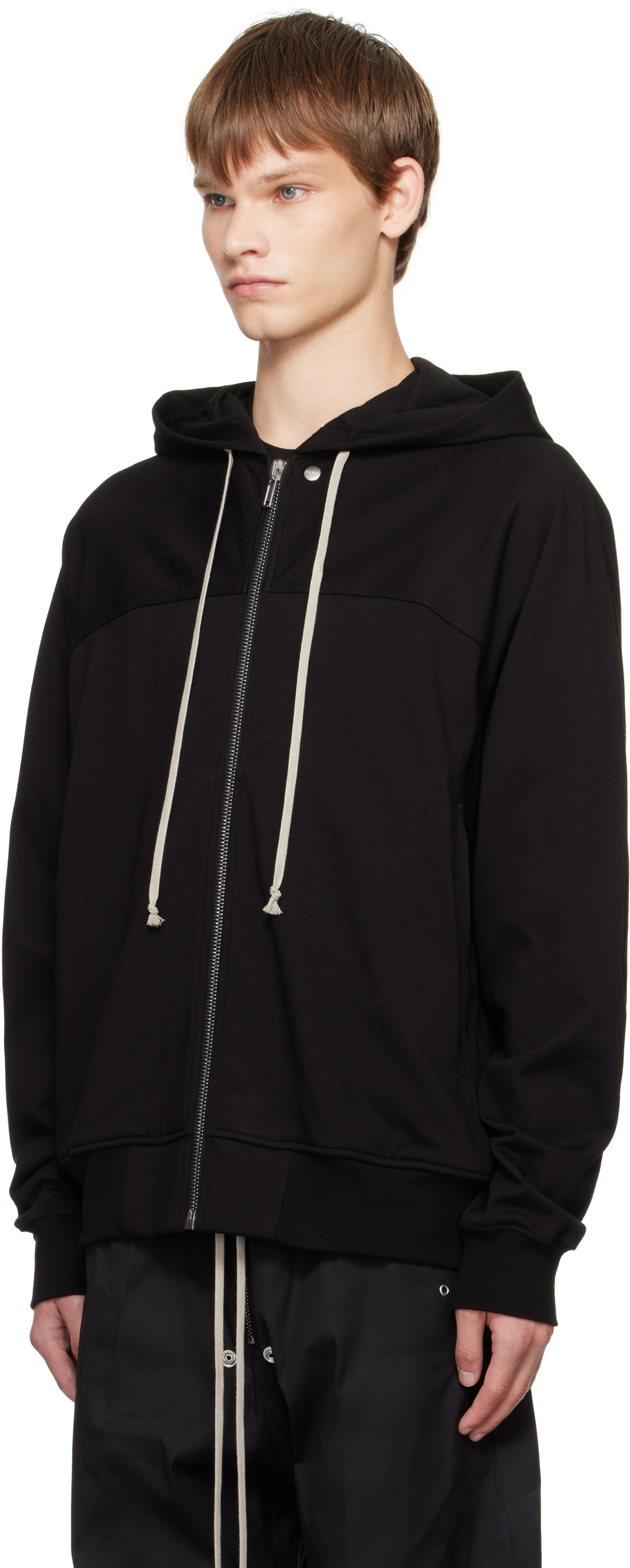 Rick Owens Black Concordians Windbreaker Hoodie In Black
