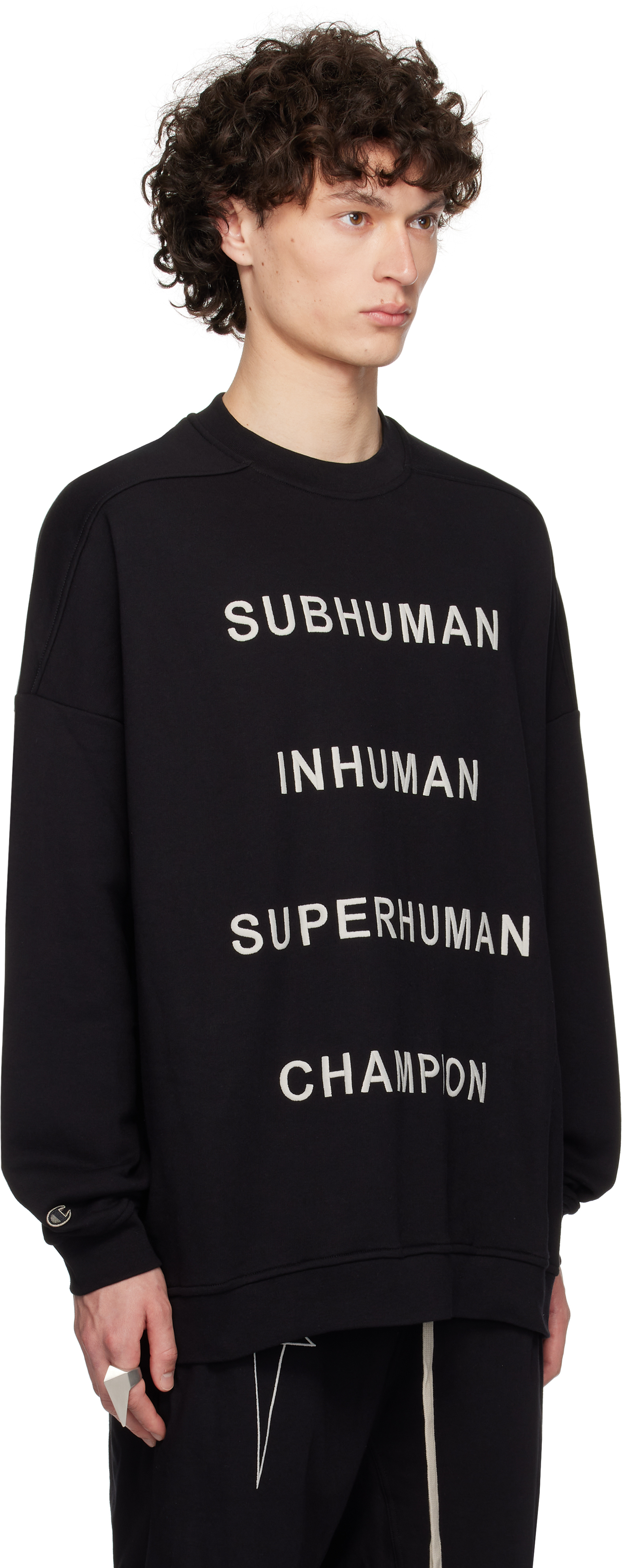 Rick Owens X Champion Jumbo Sweat W Subhuman Inhuman Superhuman