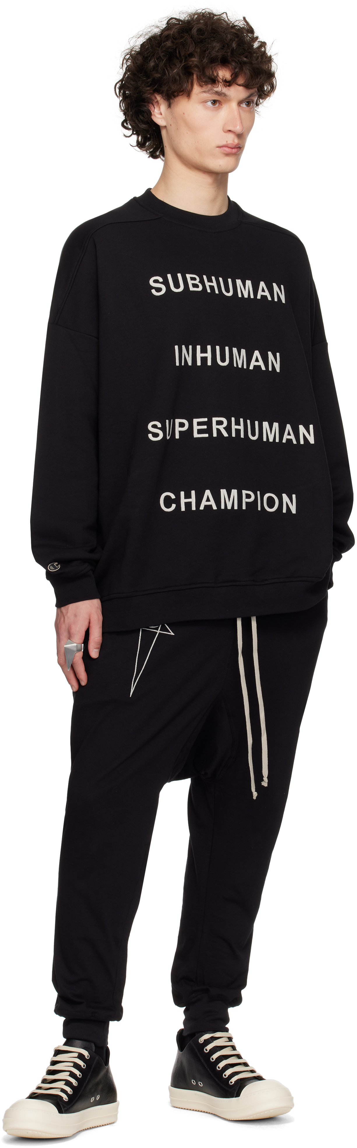 Rick Owens X Champion Jumbo Sweat W Subhuman Inhuman Superhuman