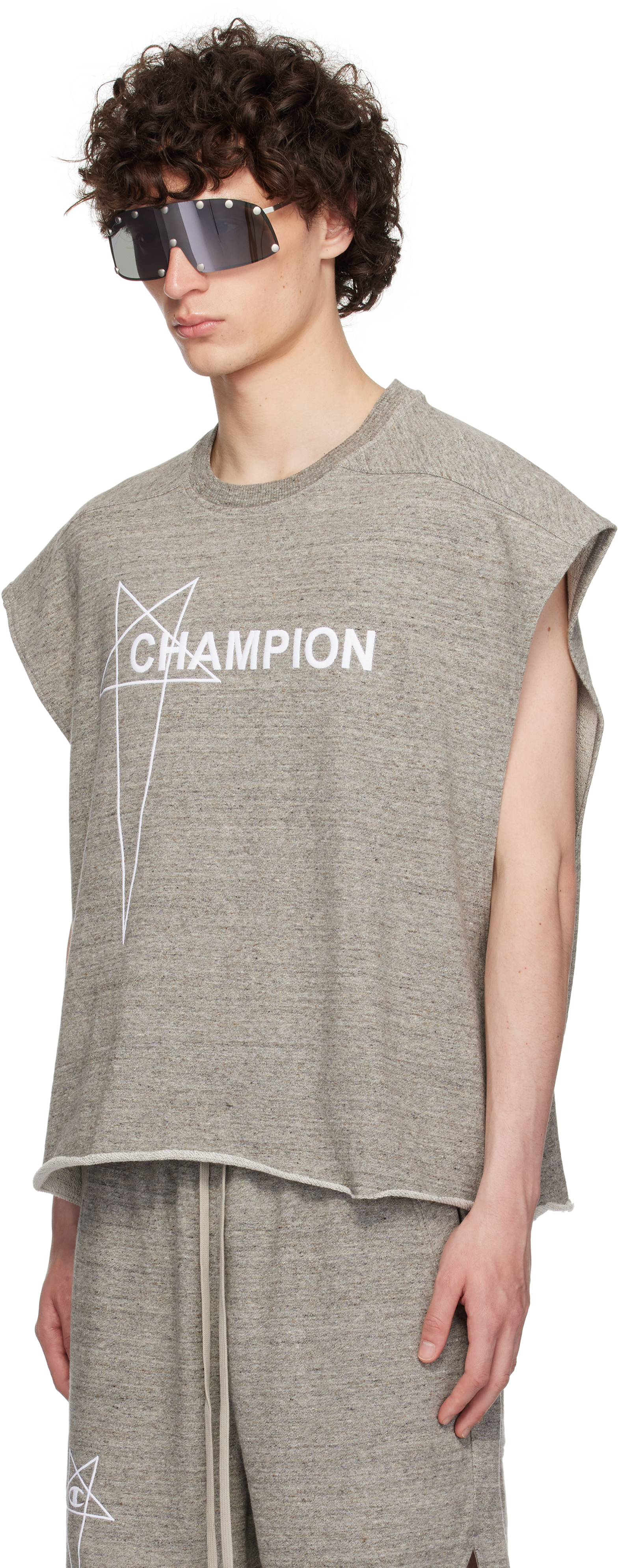 Rick Owens Gray Champion Edition Micro Tatlin Tank Top