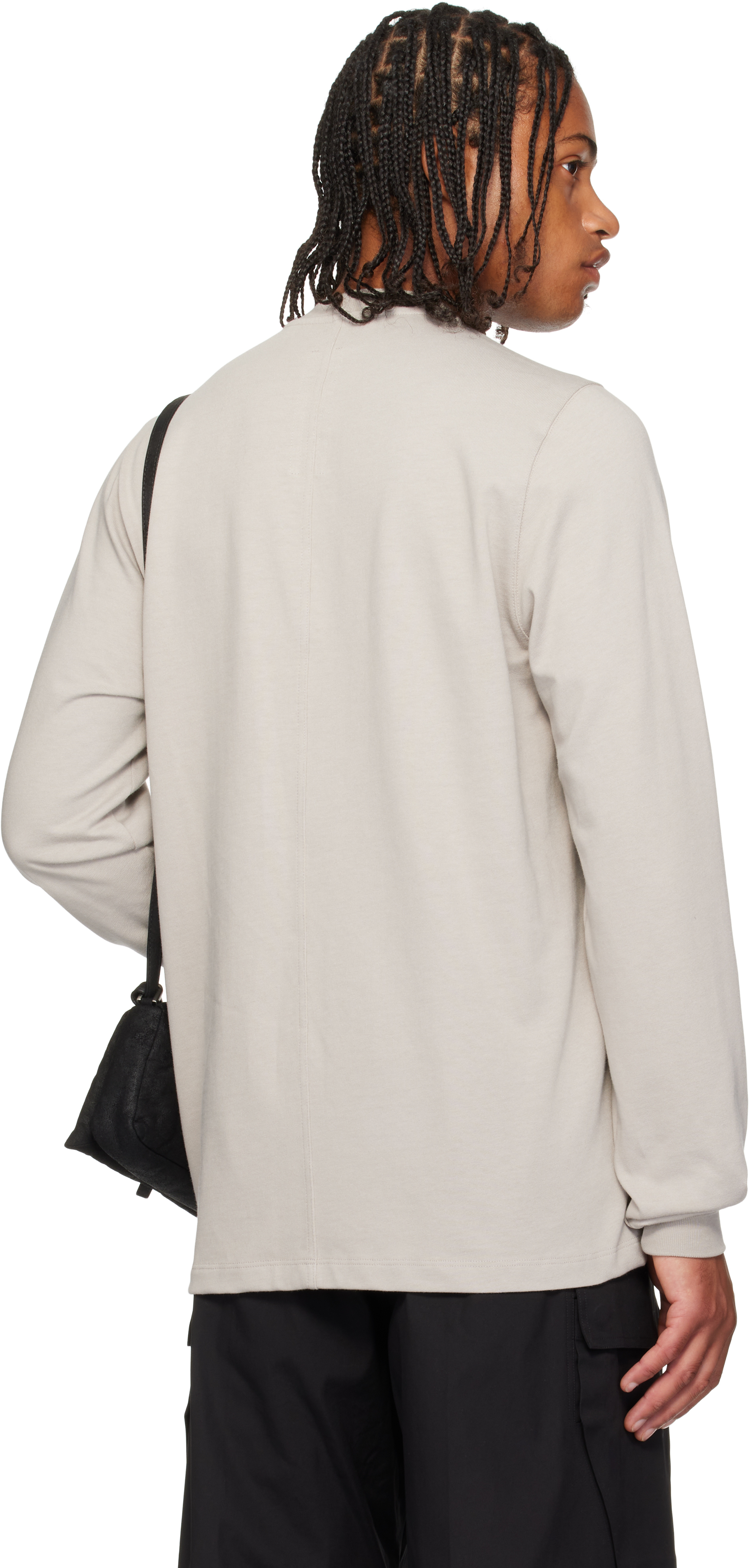 Rick Owens Off-white Concordians Short Crewneck Ls T-shirt In White
