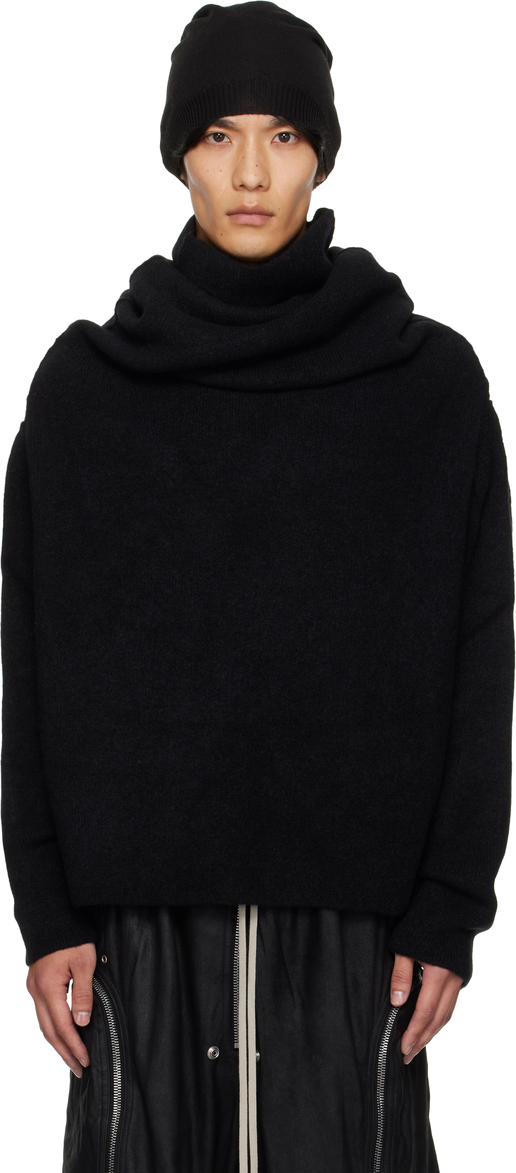 Rick Owens Black Concordians Shroud Sweater In Black