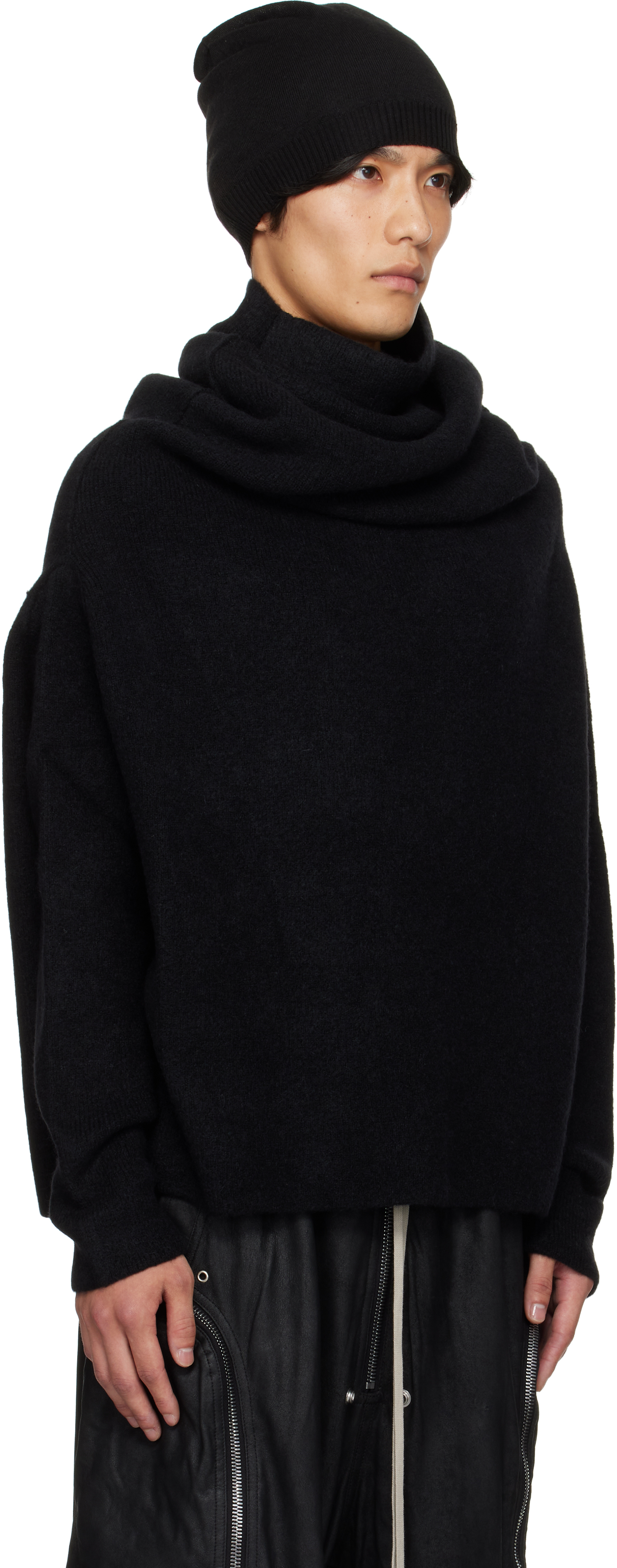 Rick Owens Black Concordians Shroud Sweater In Black