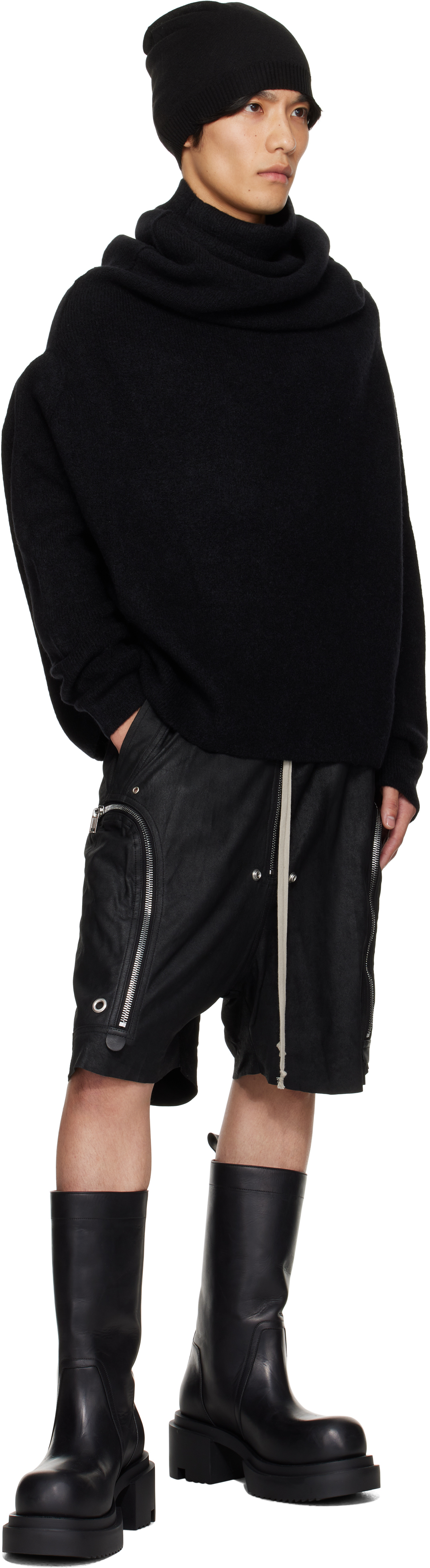 Rick Owens Black Concordians Shroud Sweater In Black