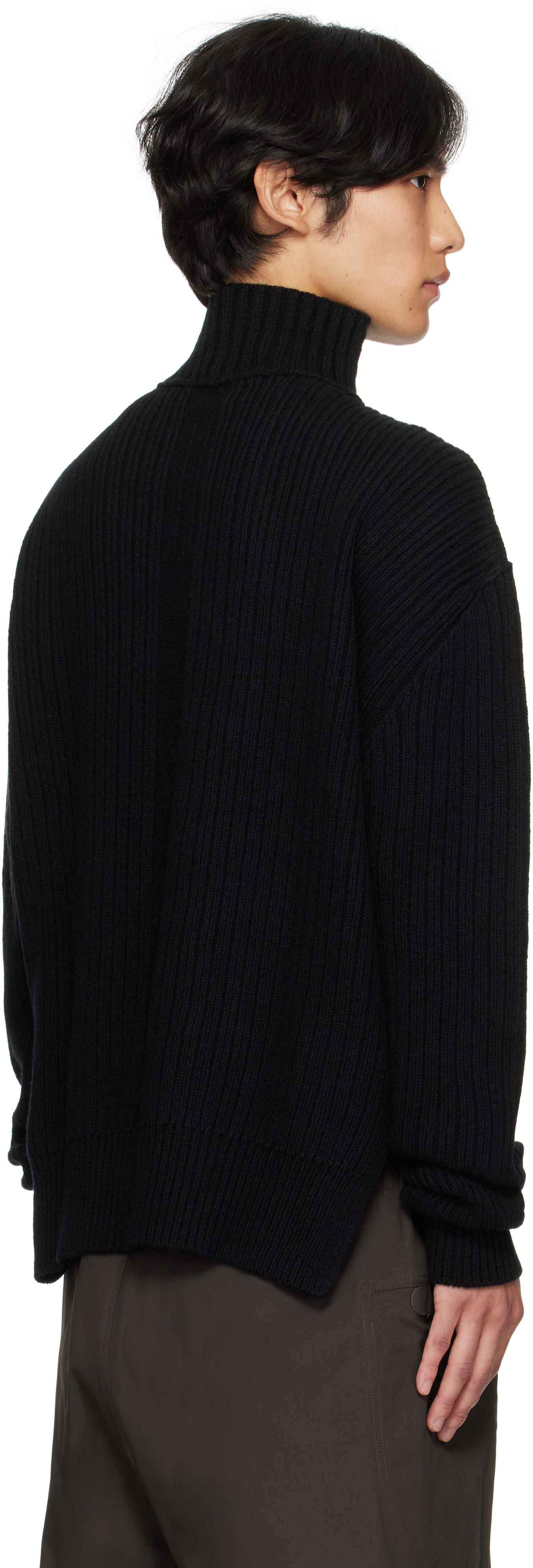 Rick Owens Black Concordians Turtle Neck Sweater In Black