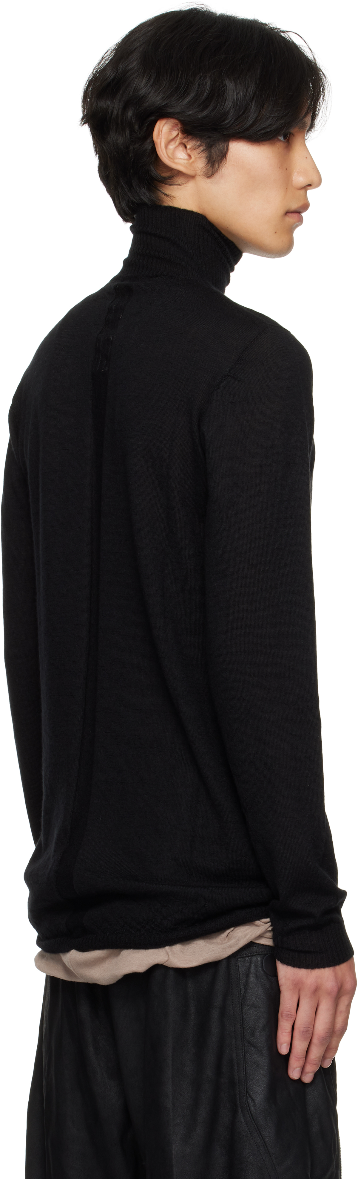 Rick Owens Black Concordians Level Turtle Sweater In Black