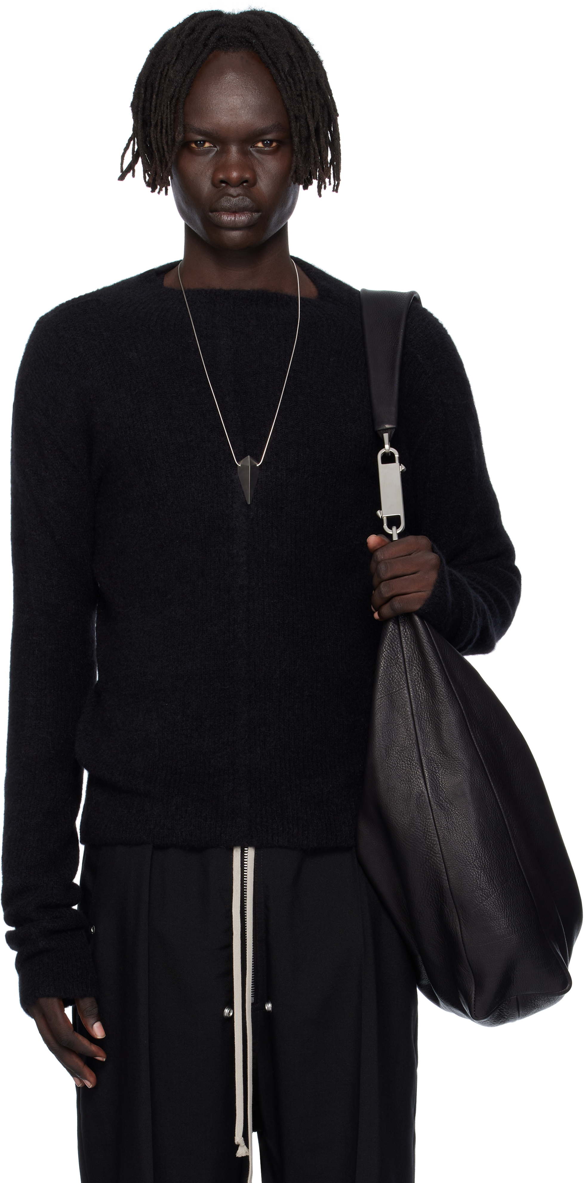 Rick Owens Black Concordians Headon Pull Sweater In Black