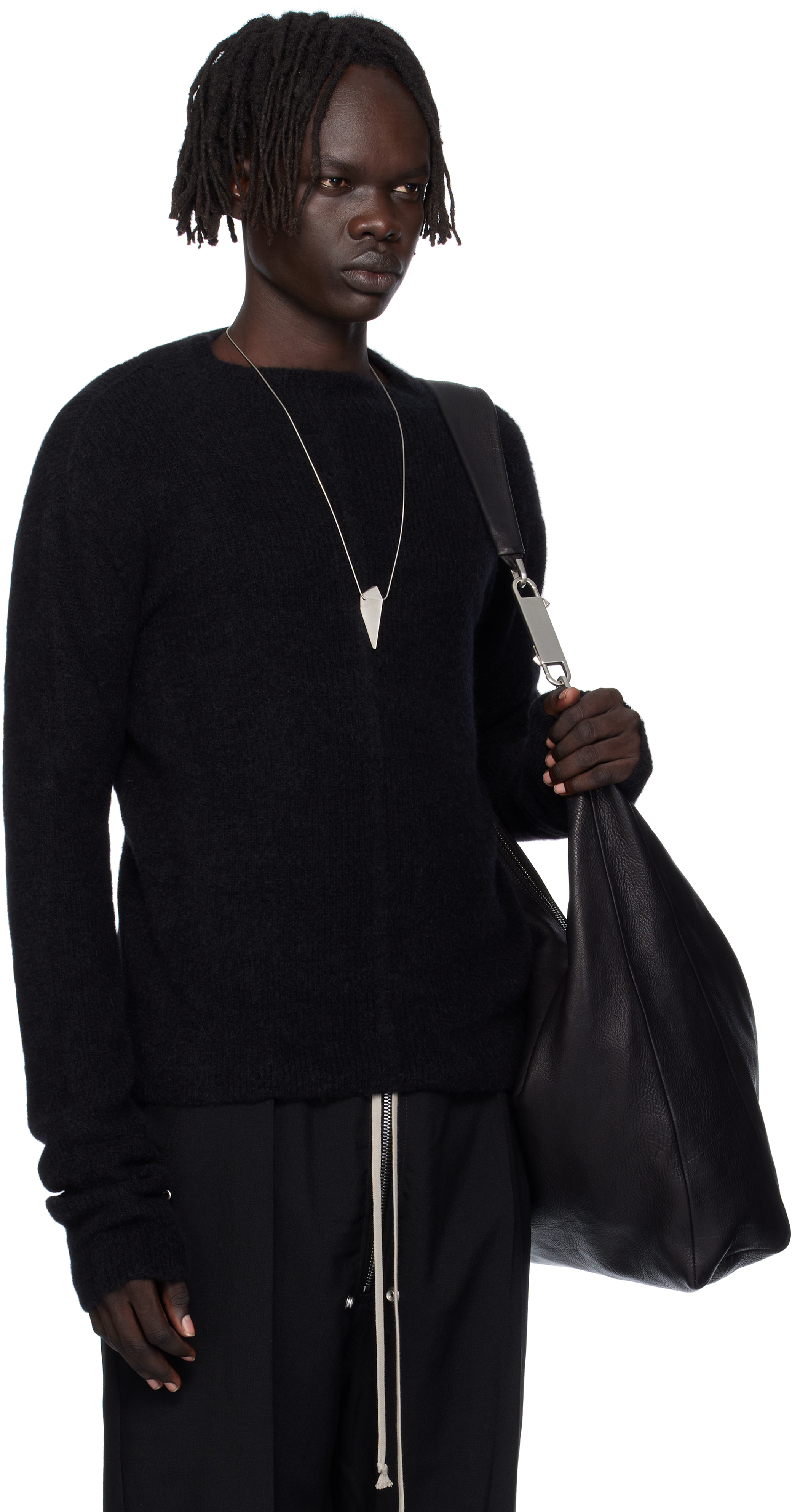 Rick Owens Black Concordians Headon Pull Sweater In Black